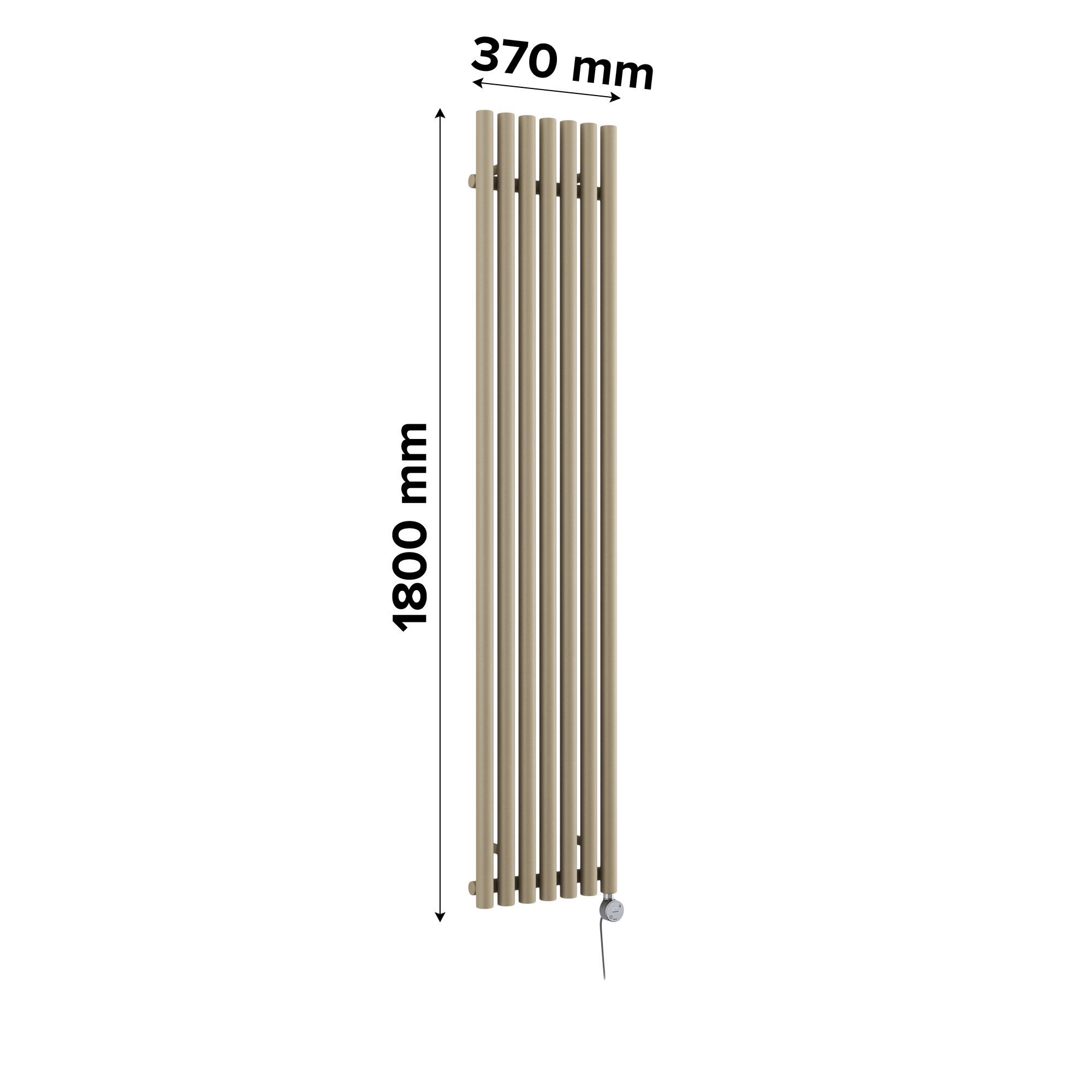 Terma Rolo room Quartz mocha Vertical Electric designer Radiator, (W)370mm x (H)1800mm