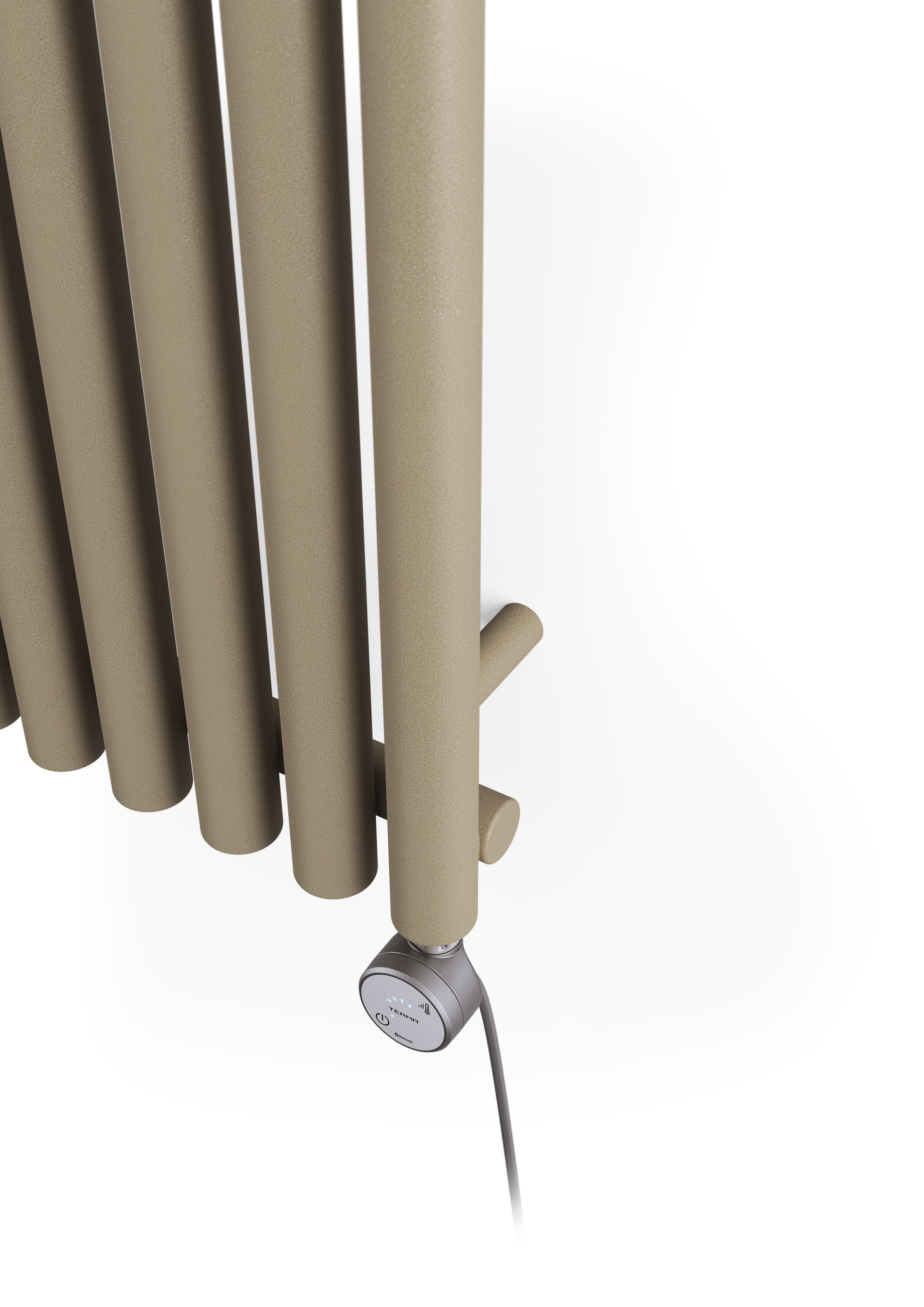 Terma Rolo room Quartz mocha Vertical Electric designer Radiator, (W)370mm x (H)1800mm