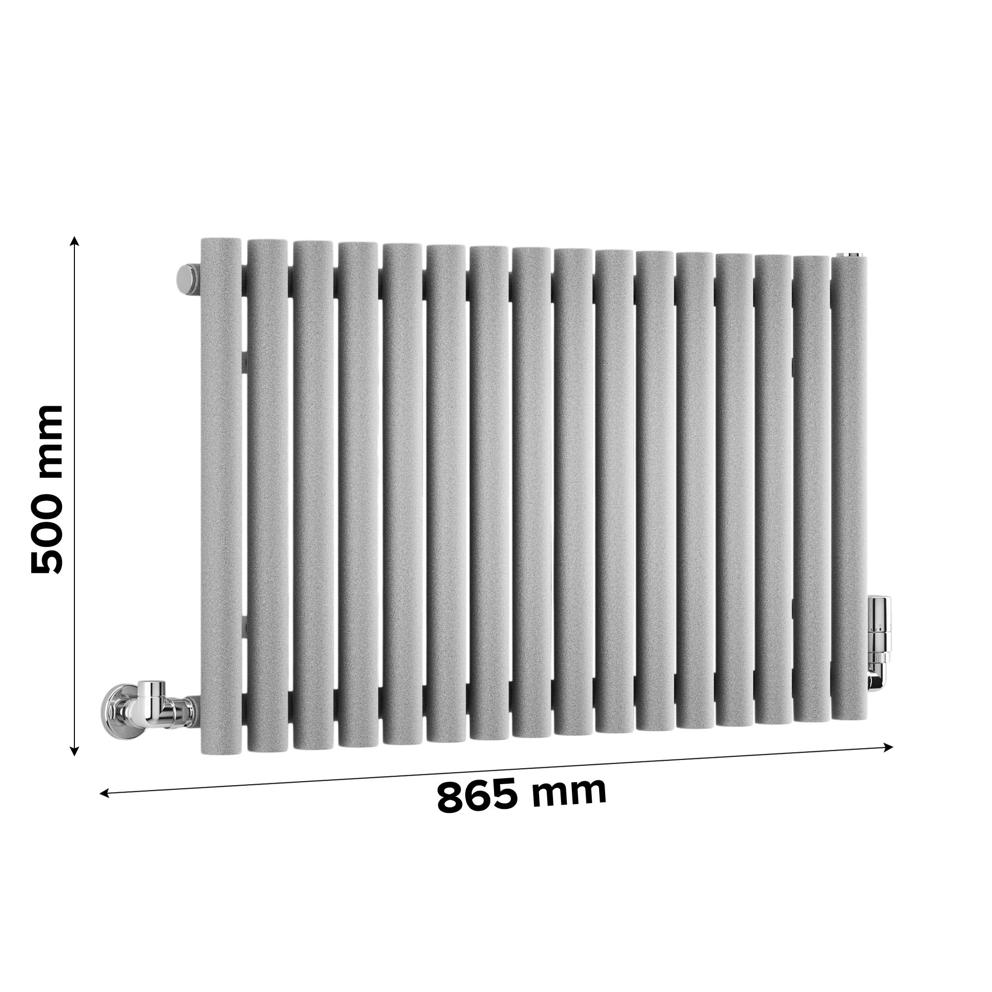 Terma Rolo room Salt n pepper Horizontal Designer Radiator, (W)865mm x (H)500mm