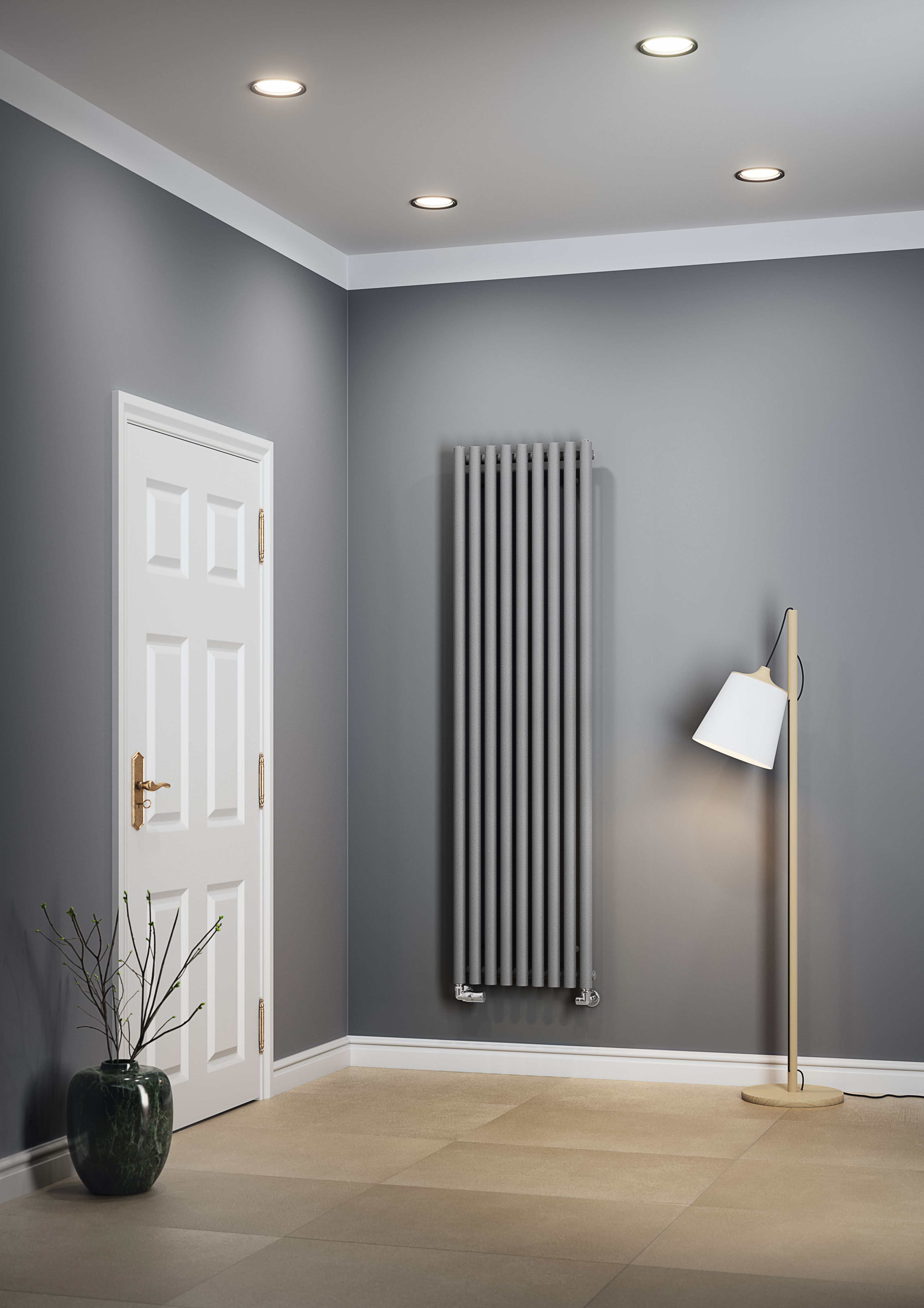 Terma Rolo room Salt n pepper Horizontal or vertical Designer Radiator, (W)480mm x (H)1800mm