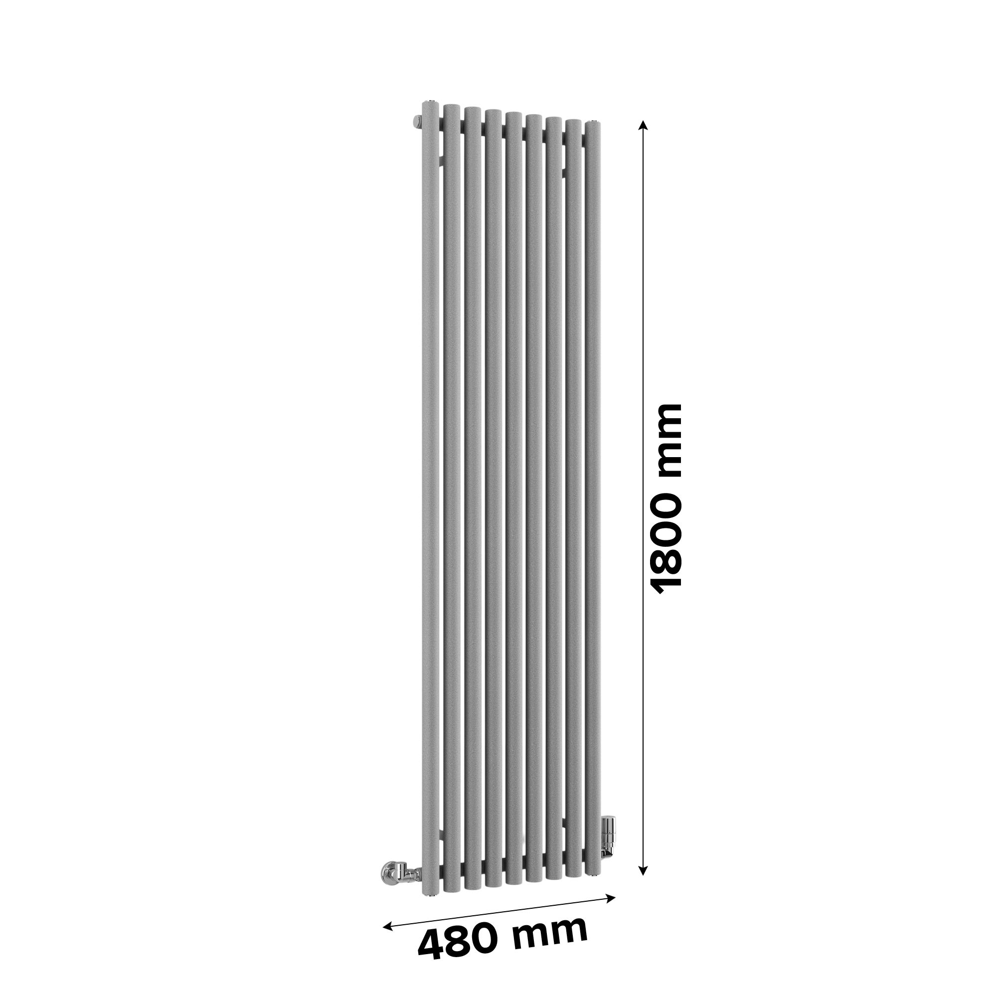 Terma Rolo room Salt n pepper Horizontal or vertical Designer Radiator, (W)480mm x (H)1800mm
