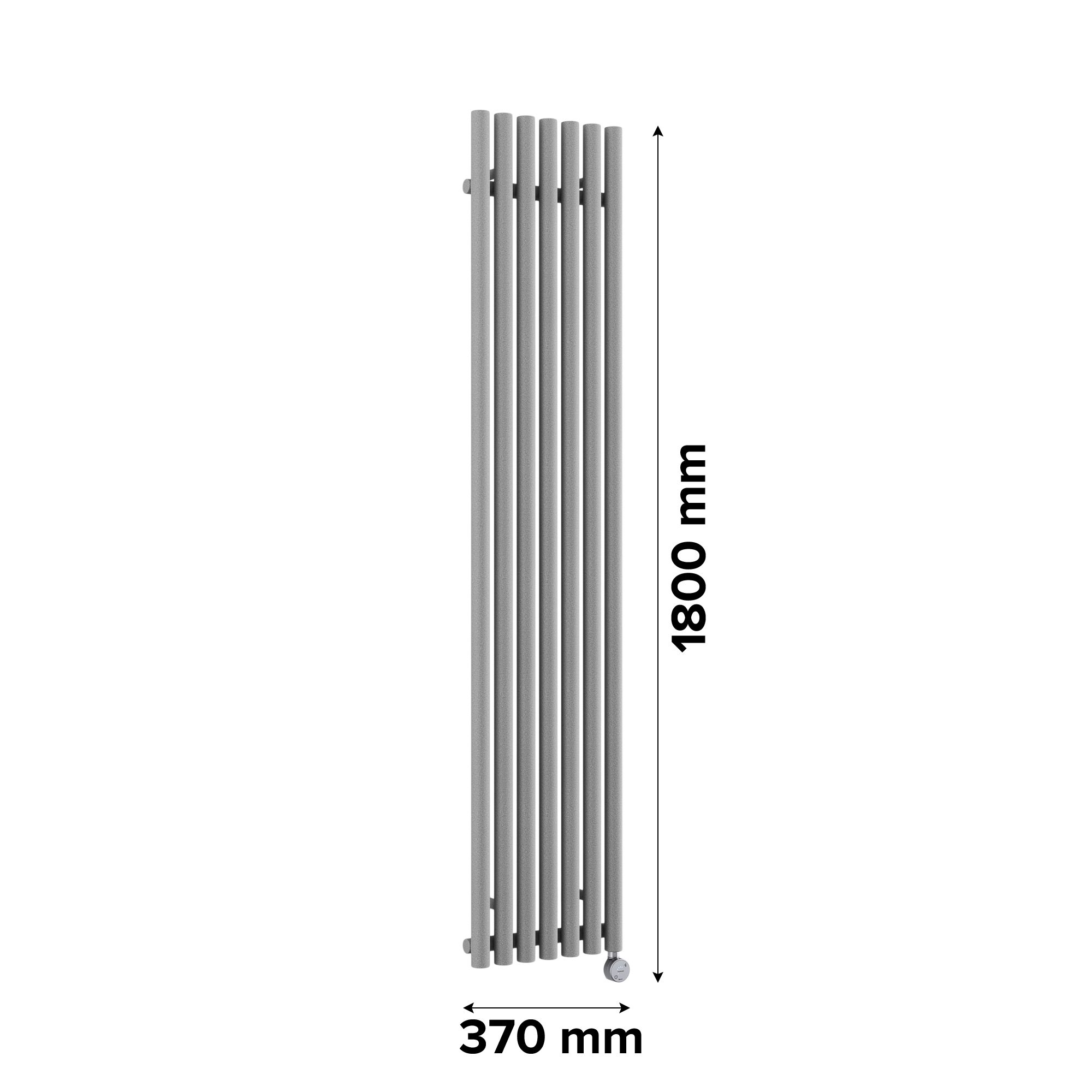 Terma Rolo room Salt n pepper Vertical Electric designer Radiator, (W)370mm x (H)1800mm