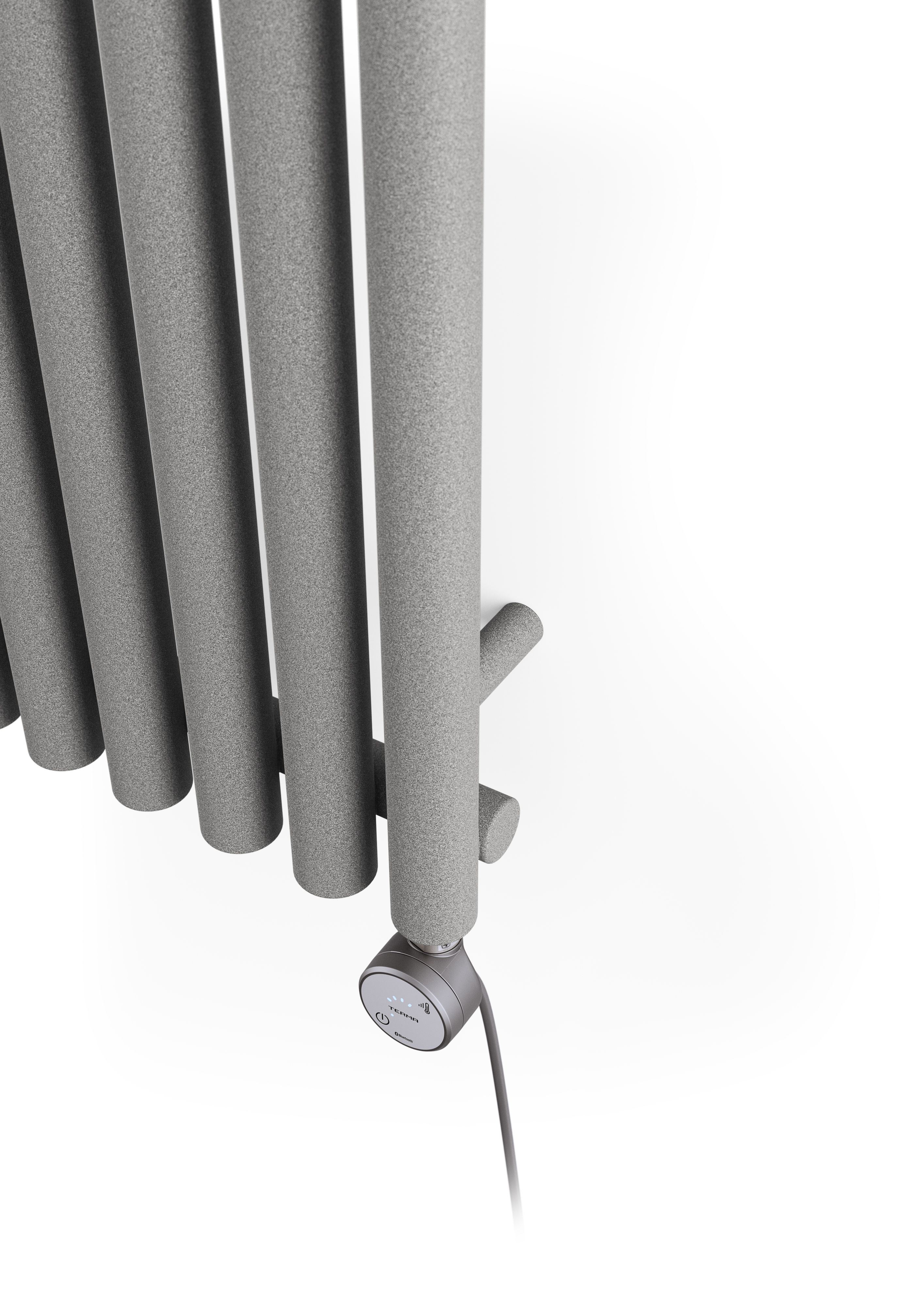 Terma Rolo room Salt n pepper Vertical Electric designer Radiator, (W)370mm x (H)1800mm
