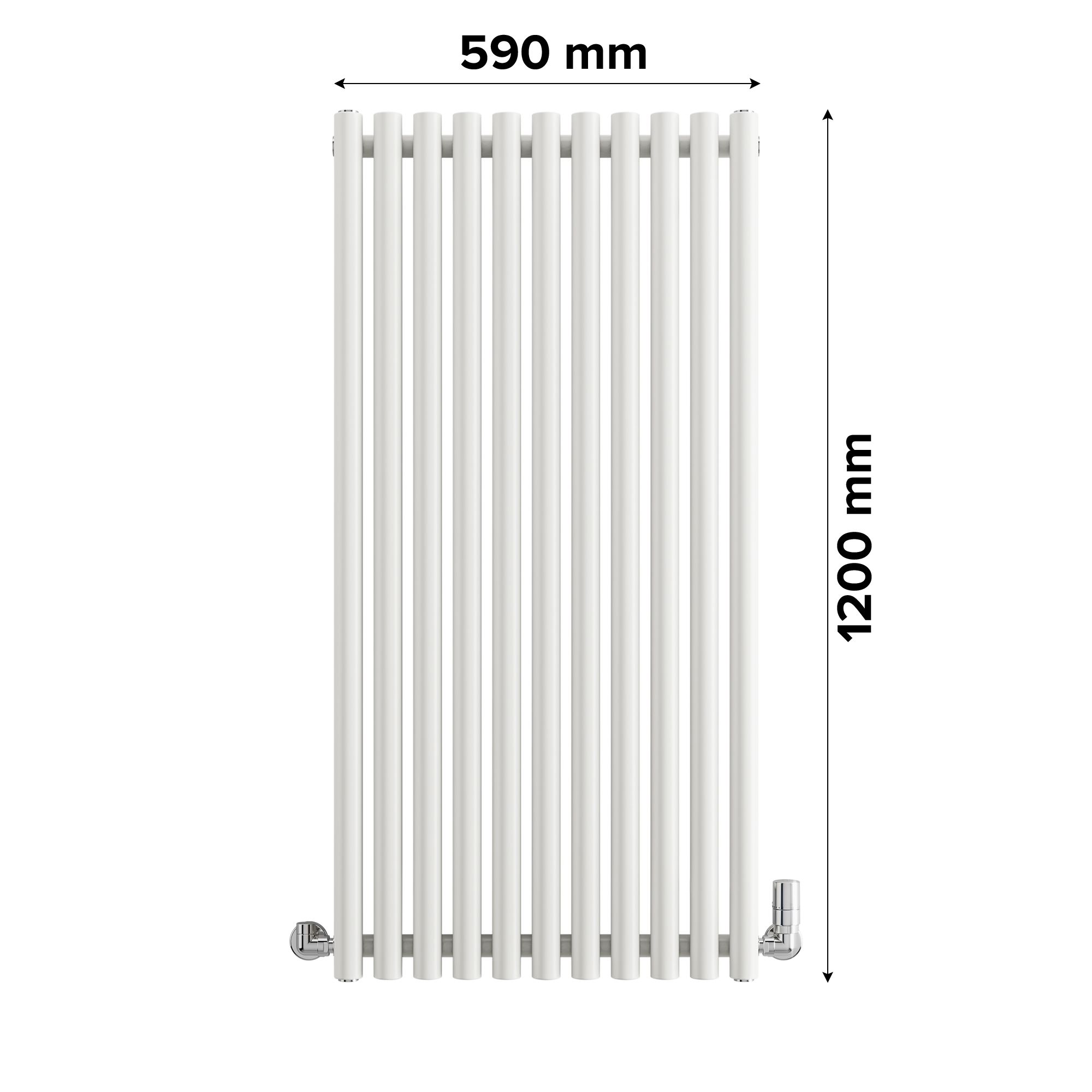 Terma Rolo Room Satin white Horizontal or vertical Designer Radiator, (W)590mm x (H)1200mm