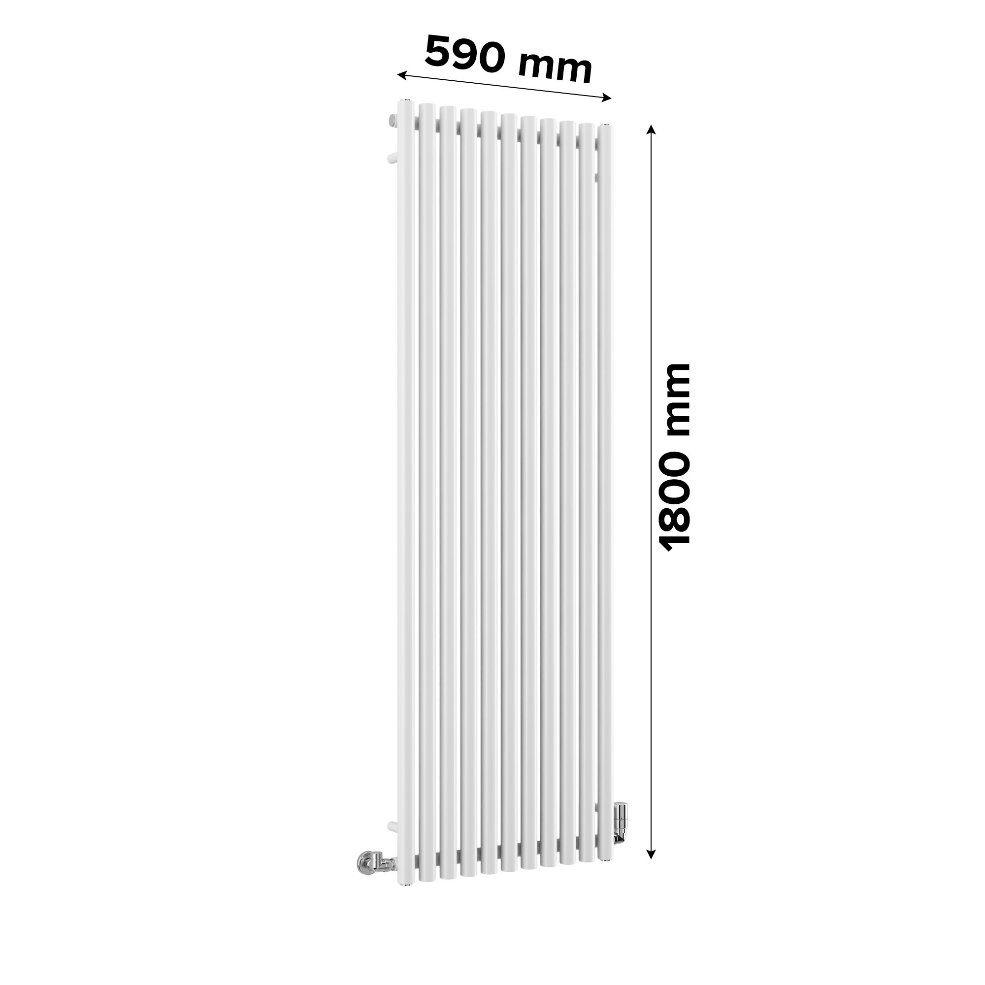 Terma Rolo room White Horizontal or vertical Designer Radiator, (W)590mm x (H)1800mm