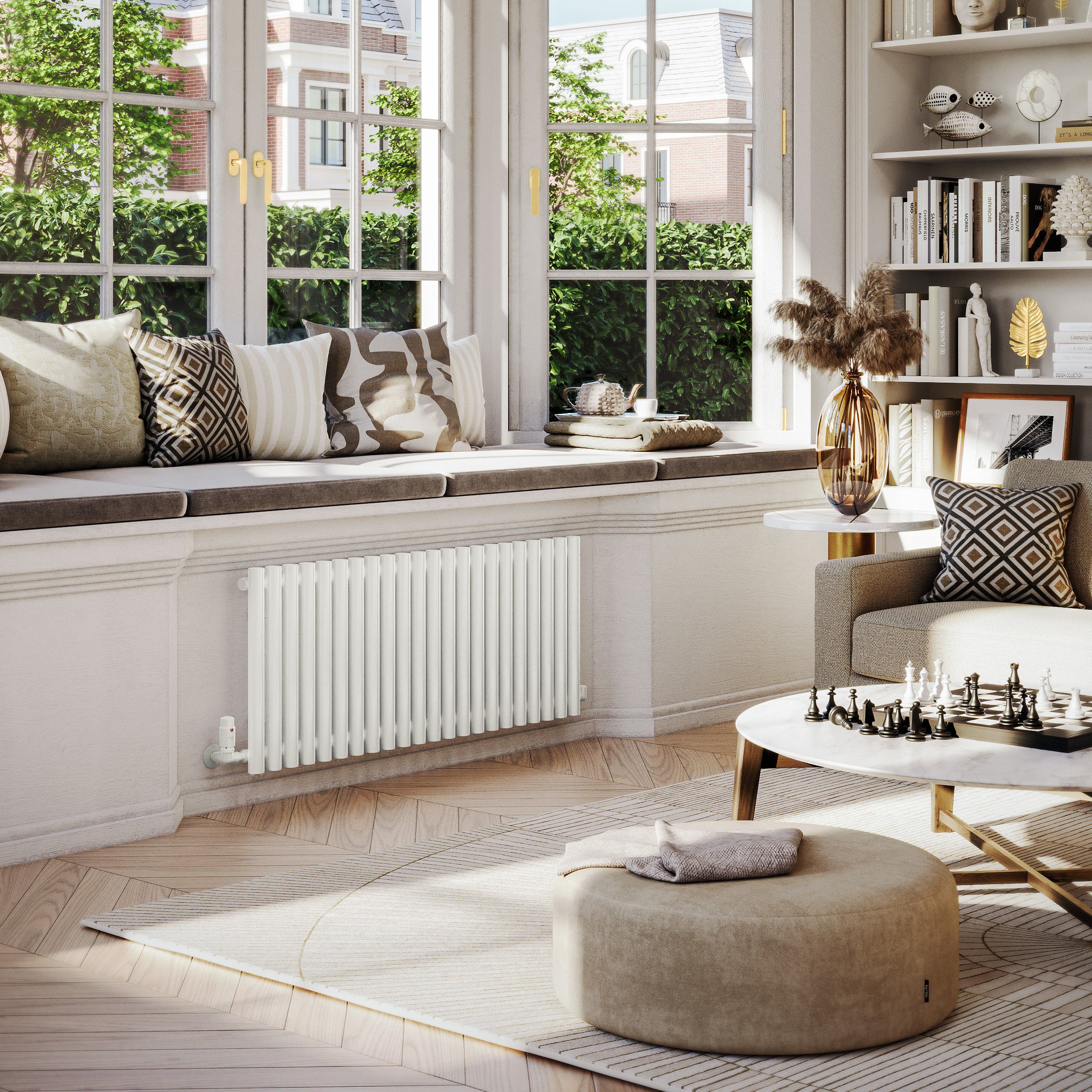 Terma Rolo Room White Hydronic Horizontal Designer 2768BTU Radiator, (W)1195mm x (H)500mm