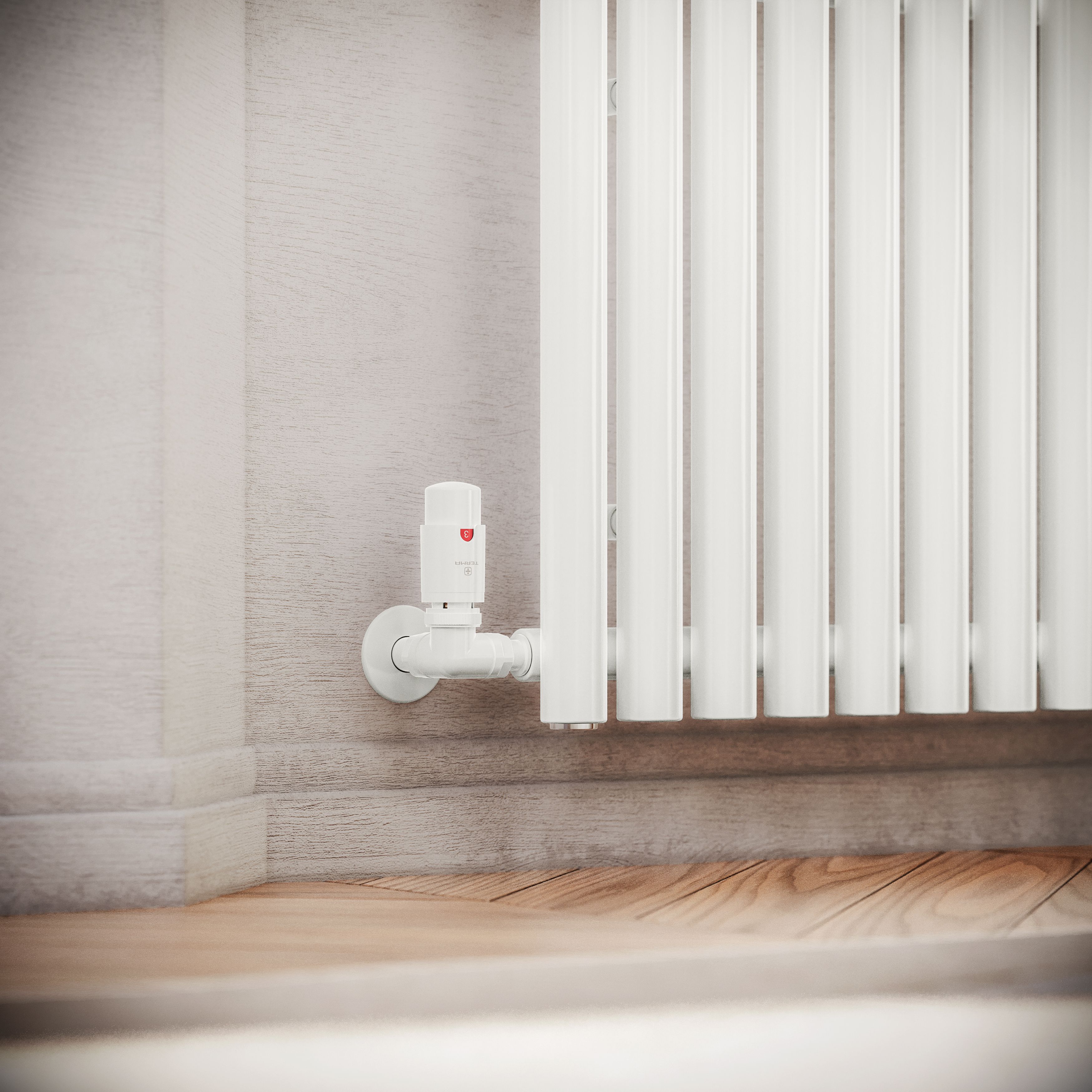 Terma Rolo Room White Hydronic Horizontal Designer 2768BTU Radiator, (W)1195mm x (H)500mm