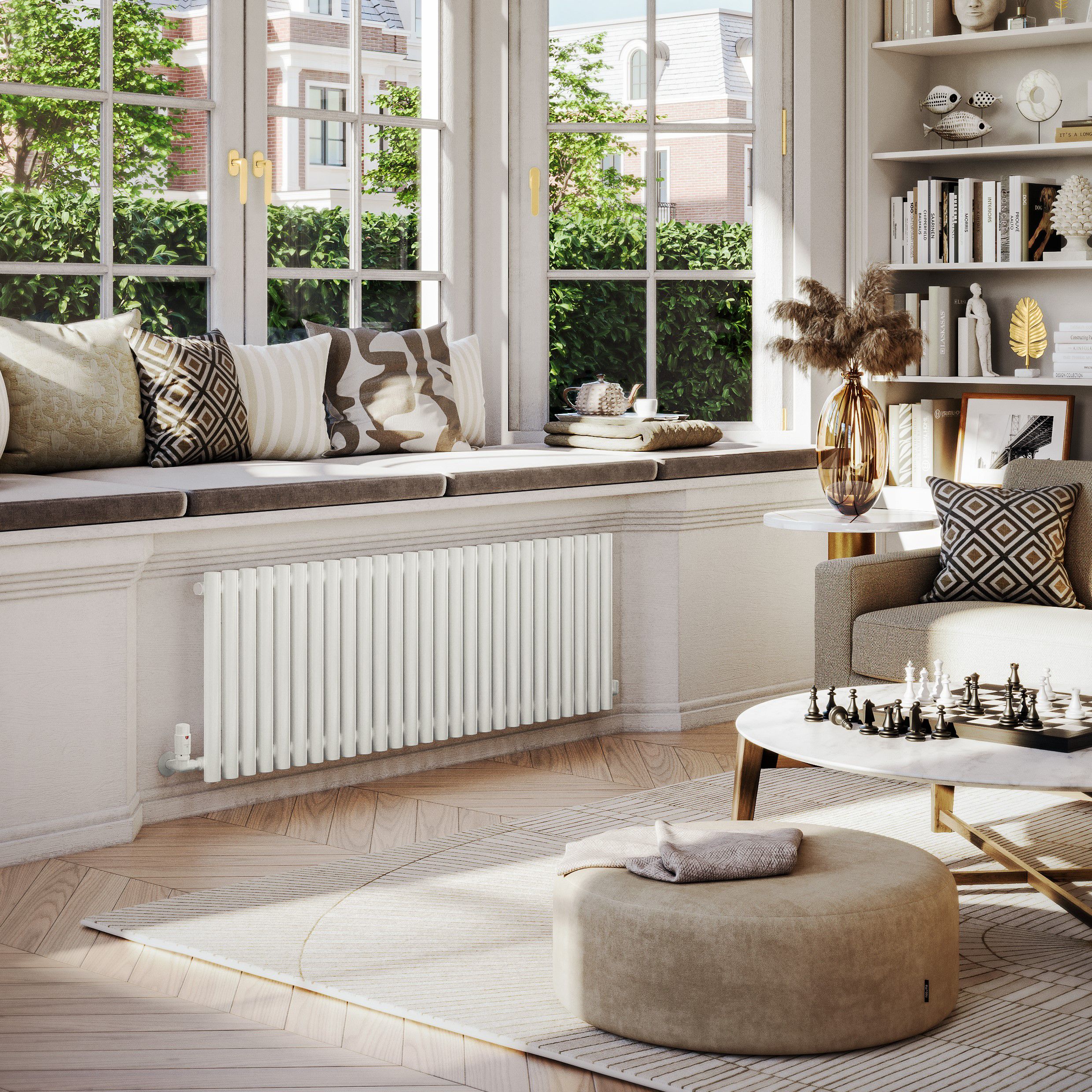 Terma Rolo Room White Hydronic Horizontal Designer 3399BTU Radiator, (W)1470mm x (H)500mm