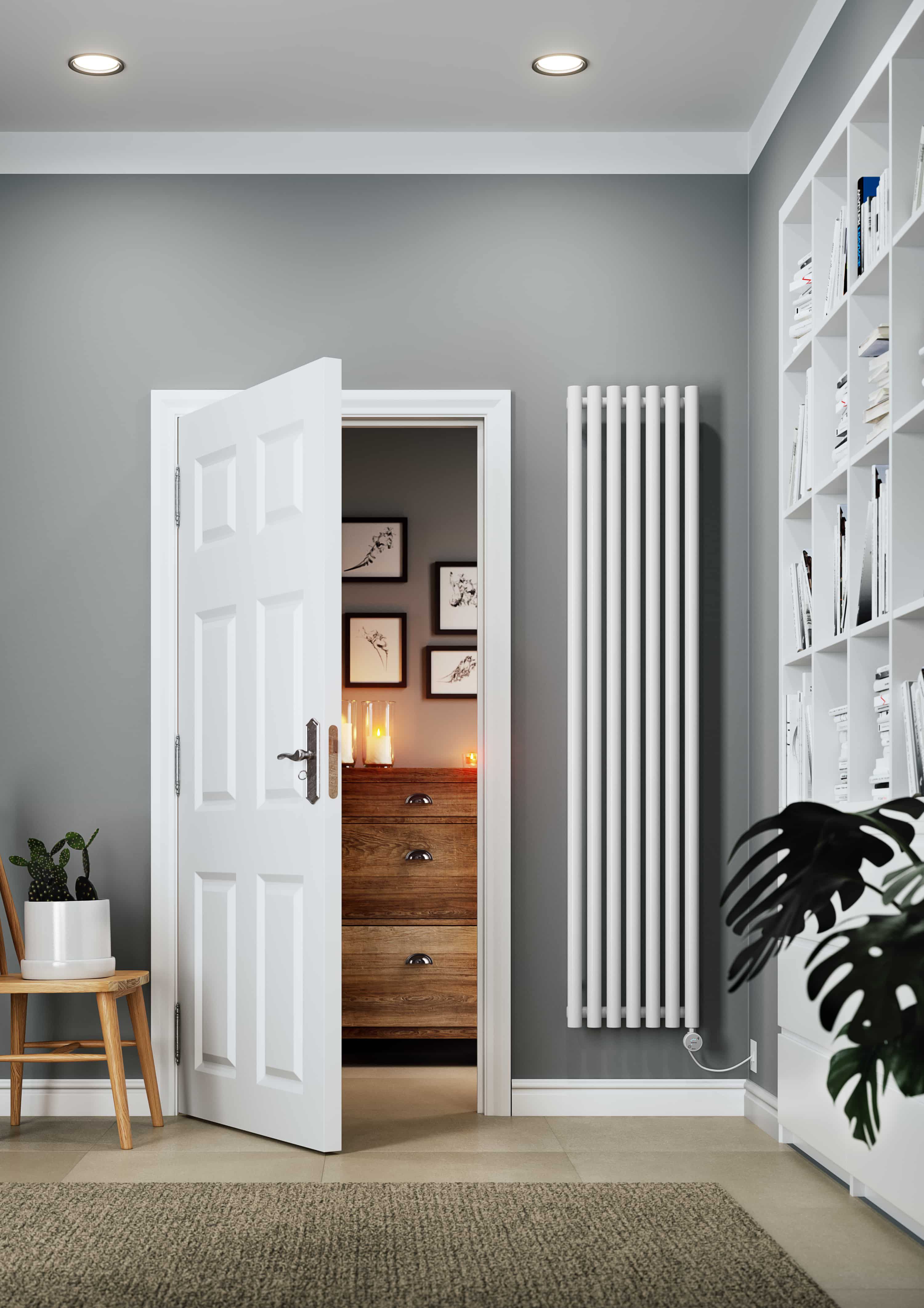 Terma Rolo room White Vertical Electric designer Radiator, (W)370mm x (H)1800mm