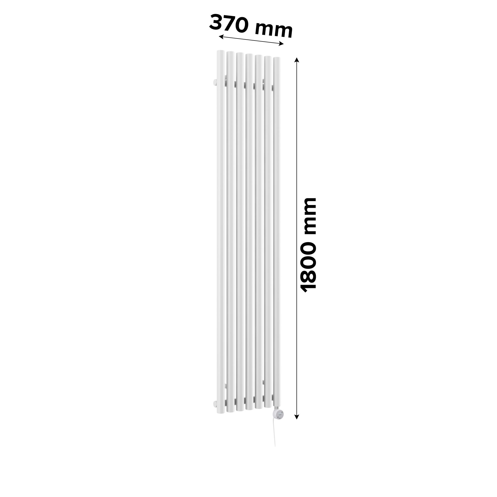 Terma Rolo room White Vertical Electric designer Radiator, (W)370mm x (H)1800mm
