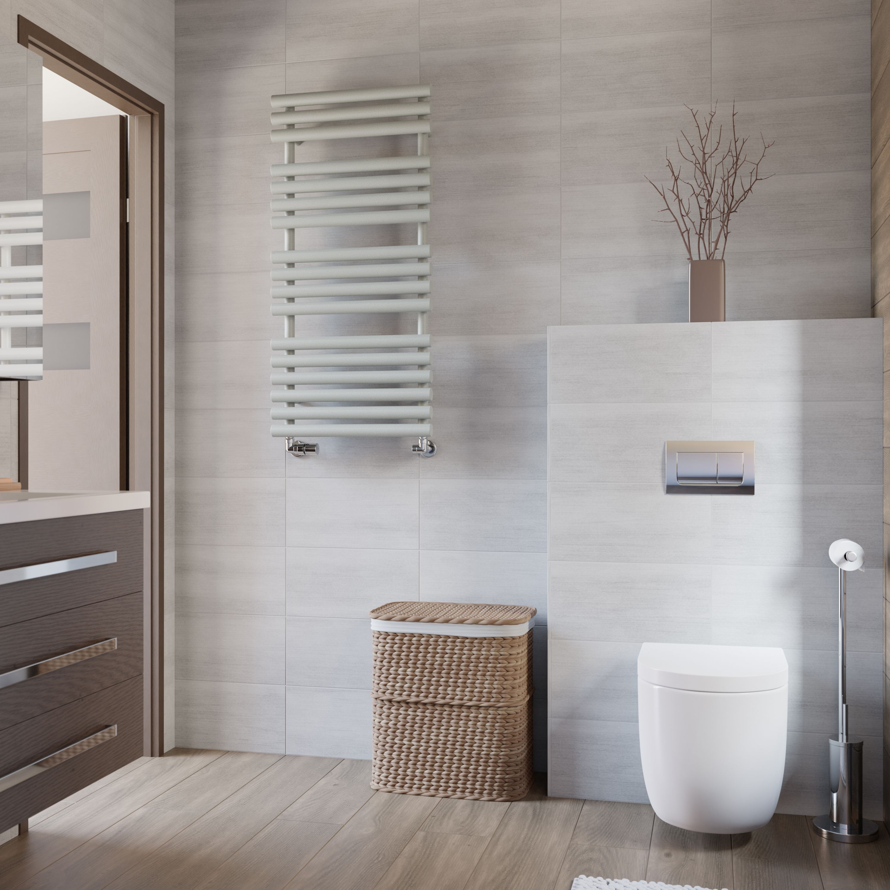 Terma Rolo Salt & Pepper Towel warmer (W)520mm x (H)1085mm
