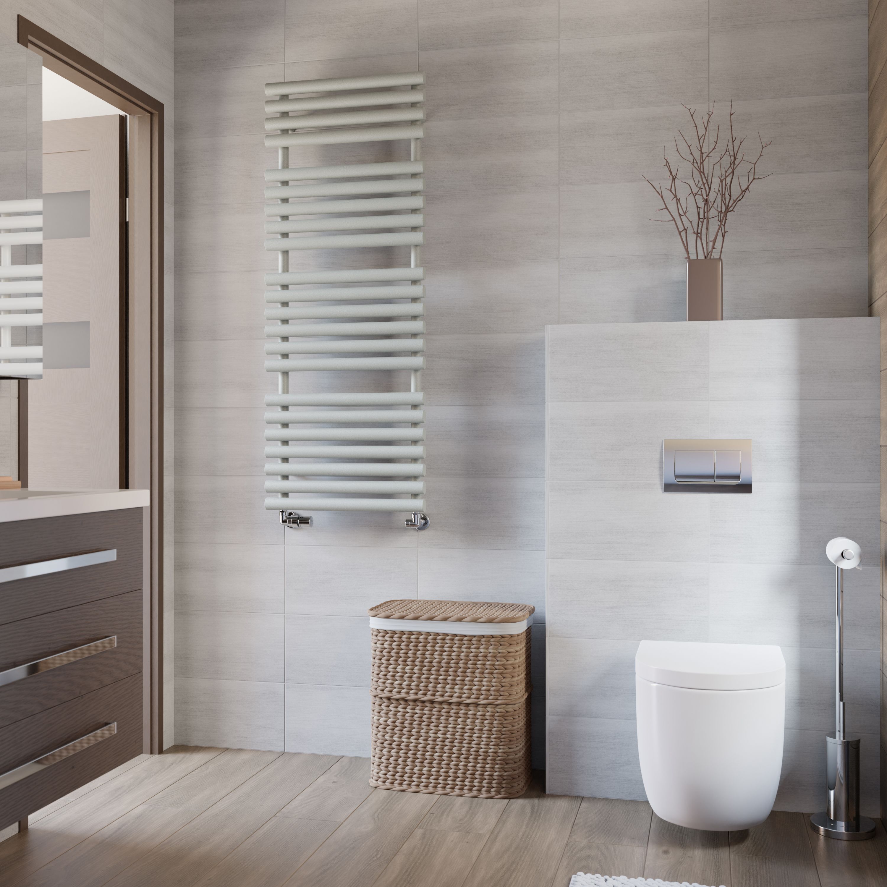 Terma Rolo Salt & Pepper Towel warmer (W)520mm x (H)1360mm