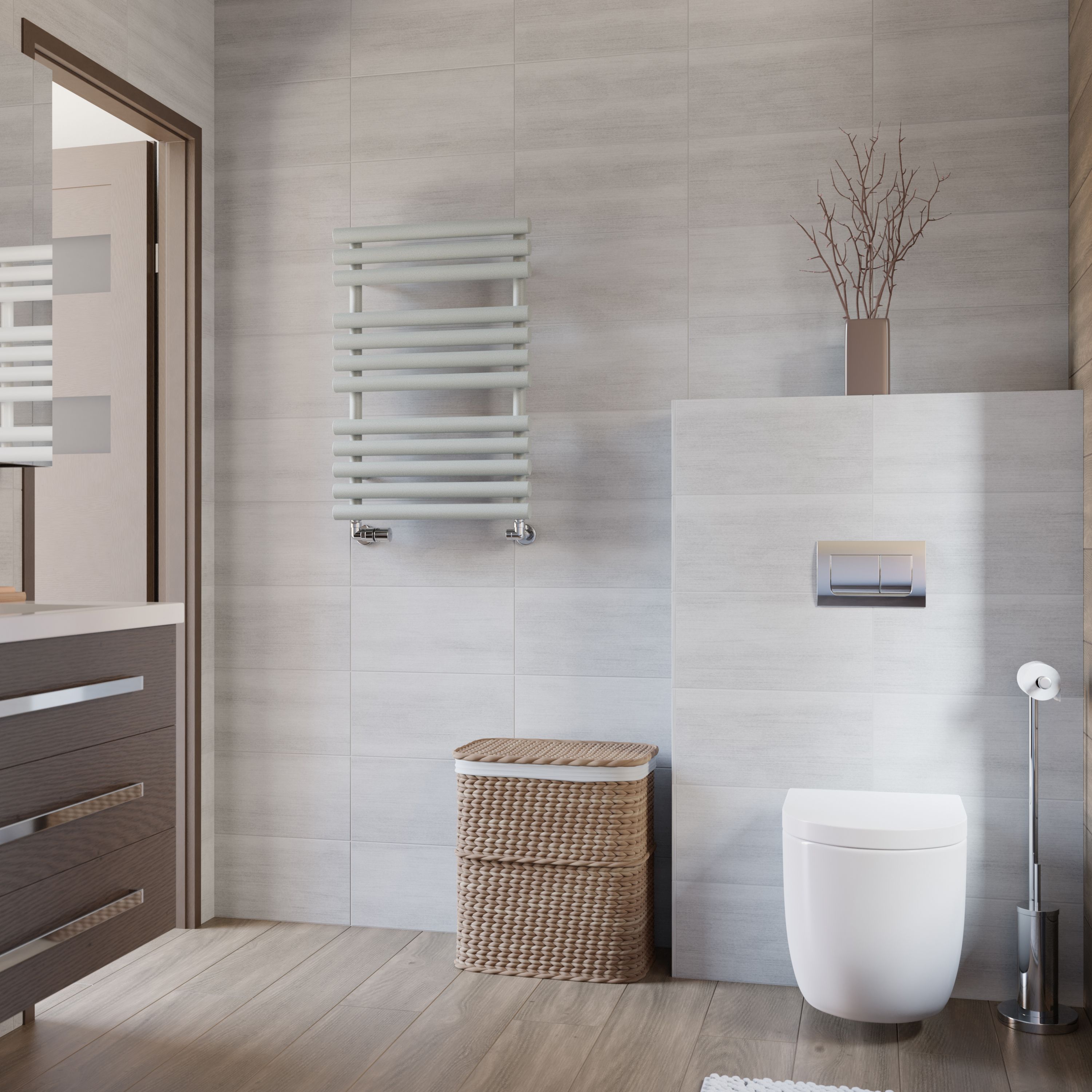 Terma Rolo Salt & Pepper Towel warmer (W)520mm x (H)755mm