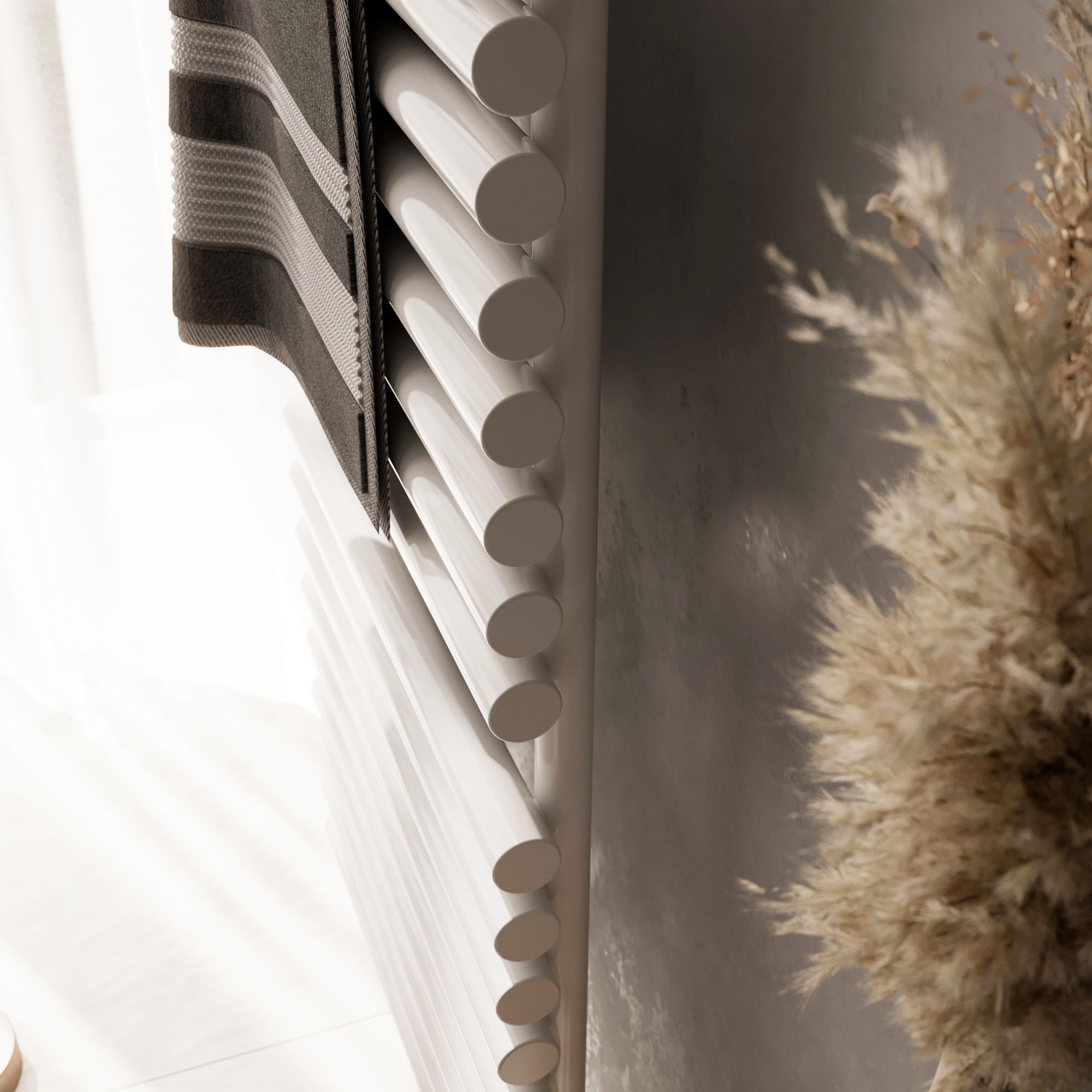 Terma Rolo White Flat Towel warmer (W)520mm x (H)1800mm
