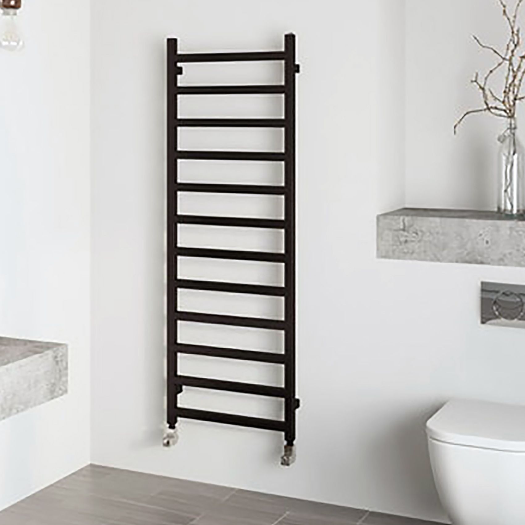 Terma Simple Black Flat Towel warmer (W)500mm x (H)1440mm