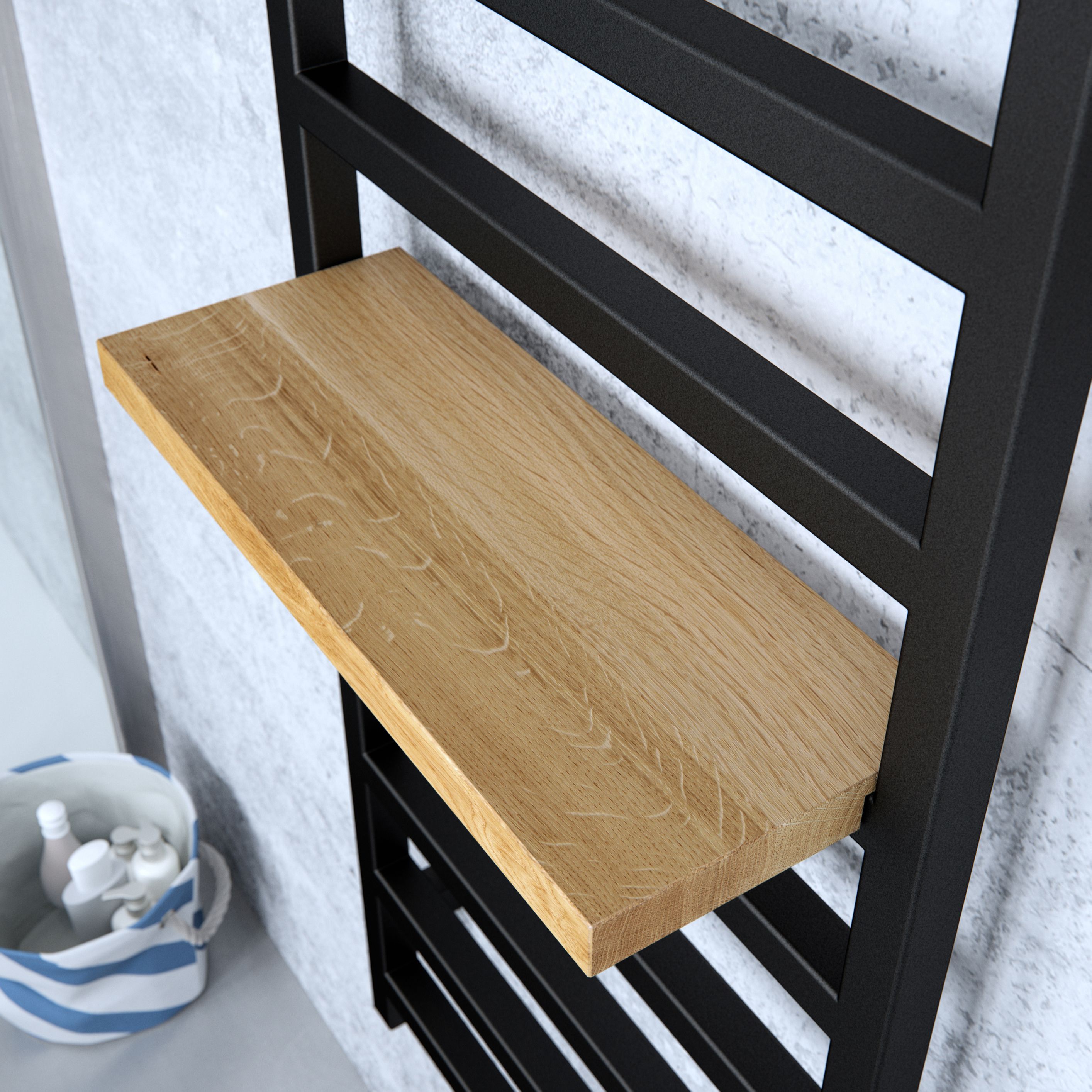 Terma Simple Black Flat Towel warmer (W)500mm x (H)1440mm