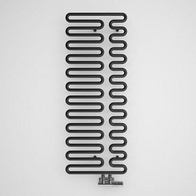 Terma Swale Metallic black Towel warmer (W)465mm x (H)1244mm
