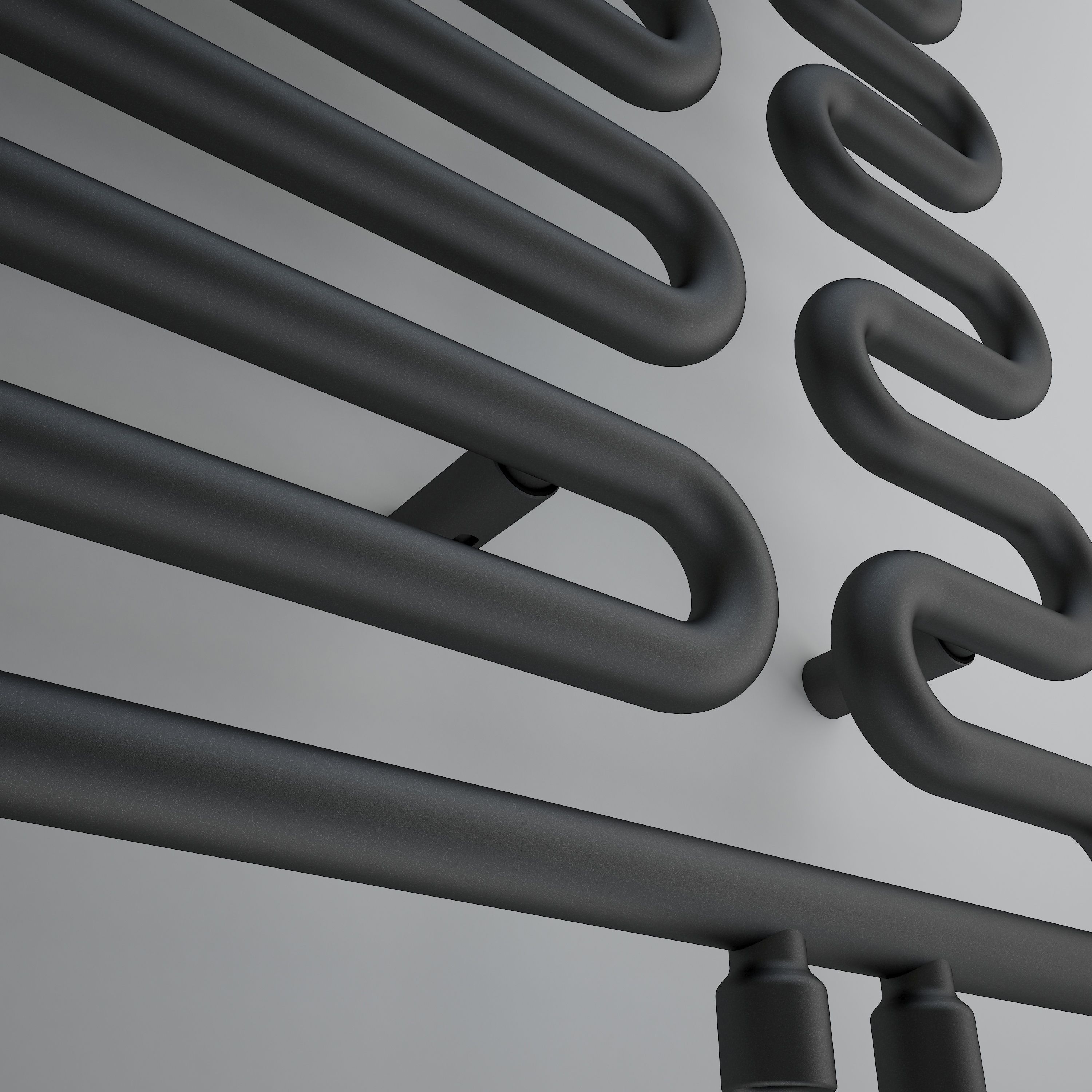 Terma Swale Metallic black Towel warmer (W)465mm x (H)1244mm