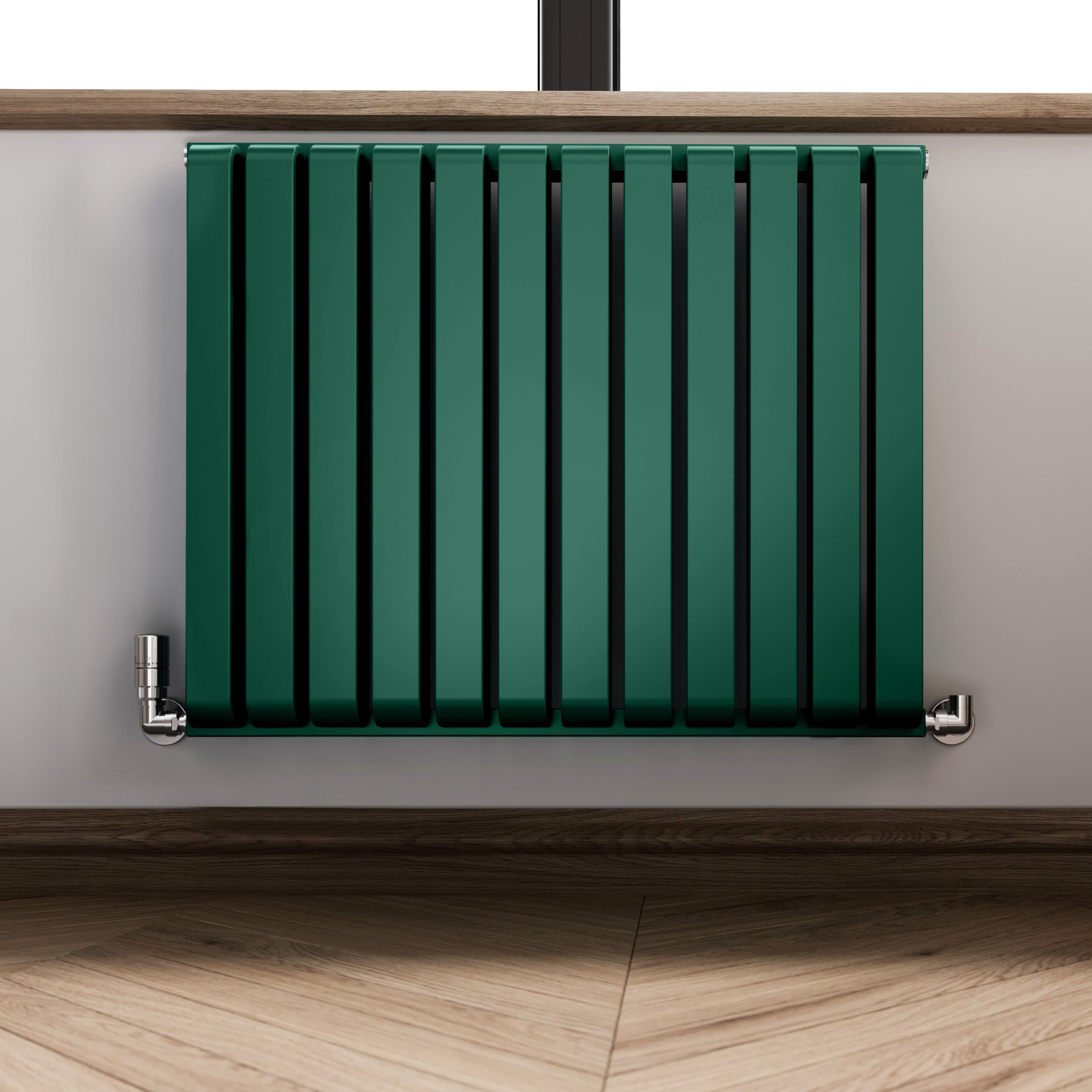 Terma Warp Room Green Hydronic Horizontal Designer 2960BTU Radiator, (W)785mm x (H)630mm