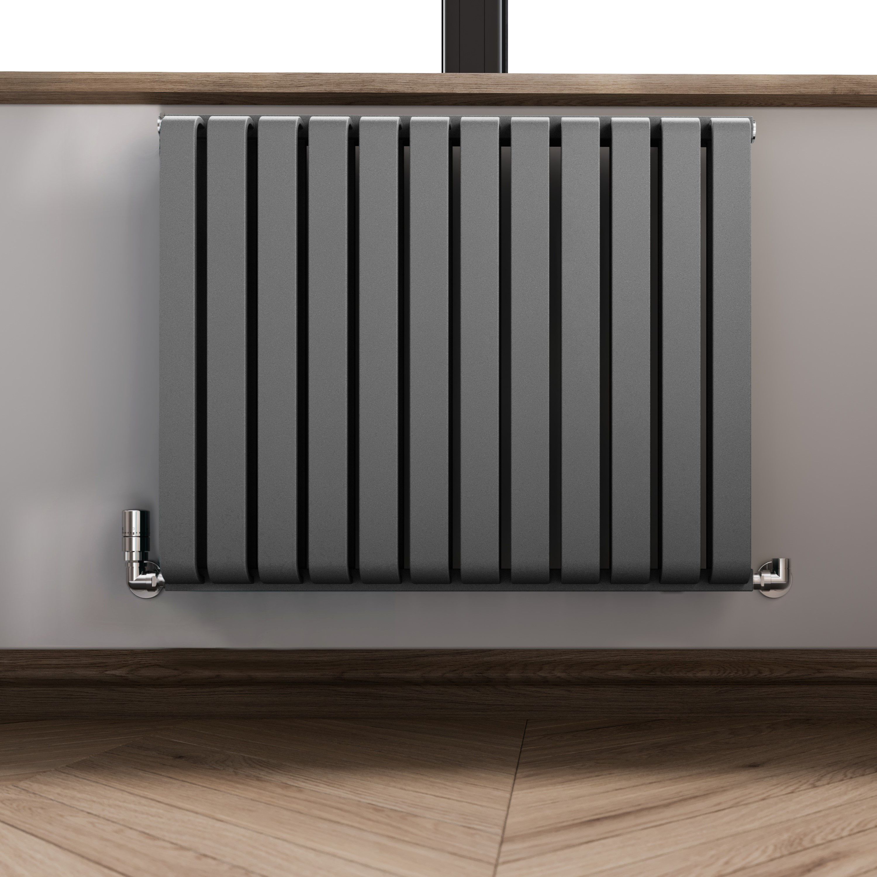 Terma Warp Room Salt n Pepper Hydronic Horizontal Designer 2960BTU Radiator, (W)785mm x (H)630mm