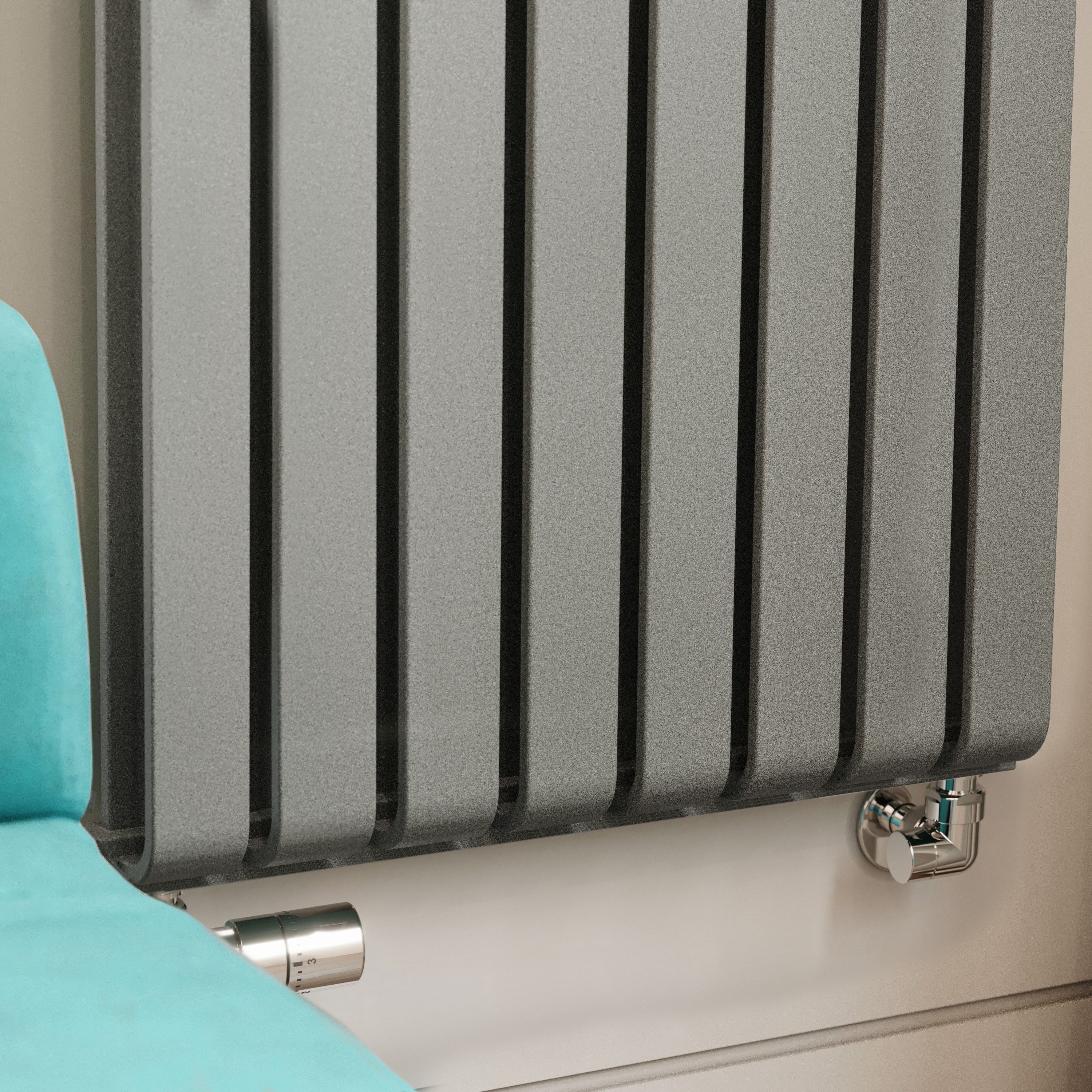 Terma Warp Room Salt n Pepper Hydronic Vertical Designer 5163BTU Radiator, (W)525mm x (H)1800mm