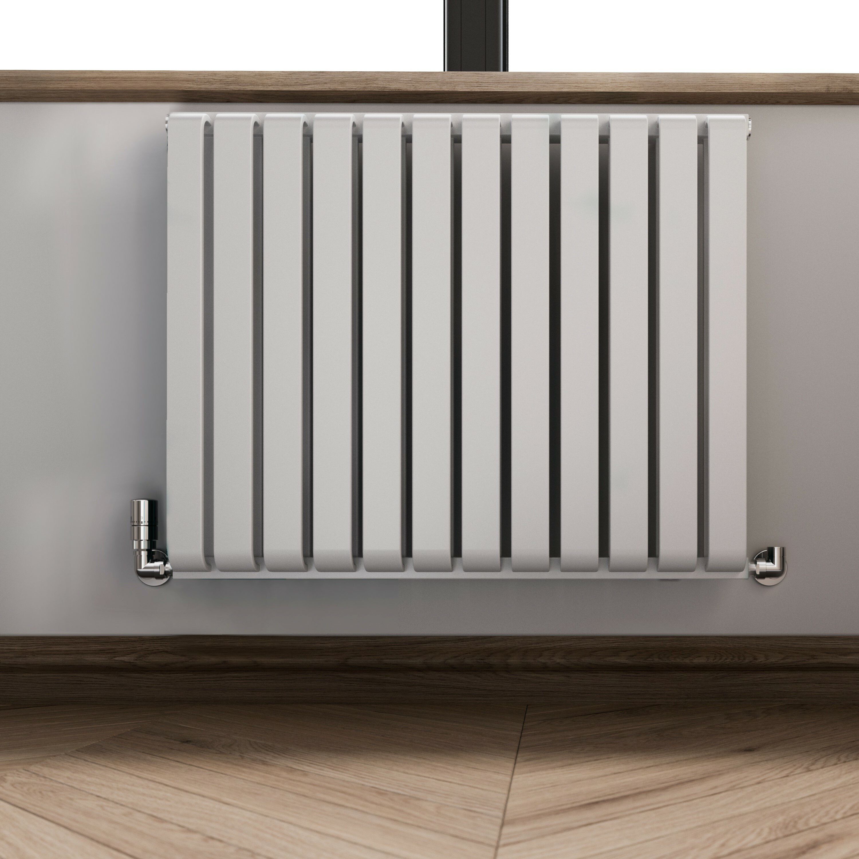 Terma Warp Room Soft White Hydronic Horizontal Designer 2960BTU Radiator, (W)785mm x (H)630mm