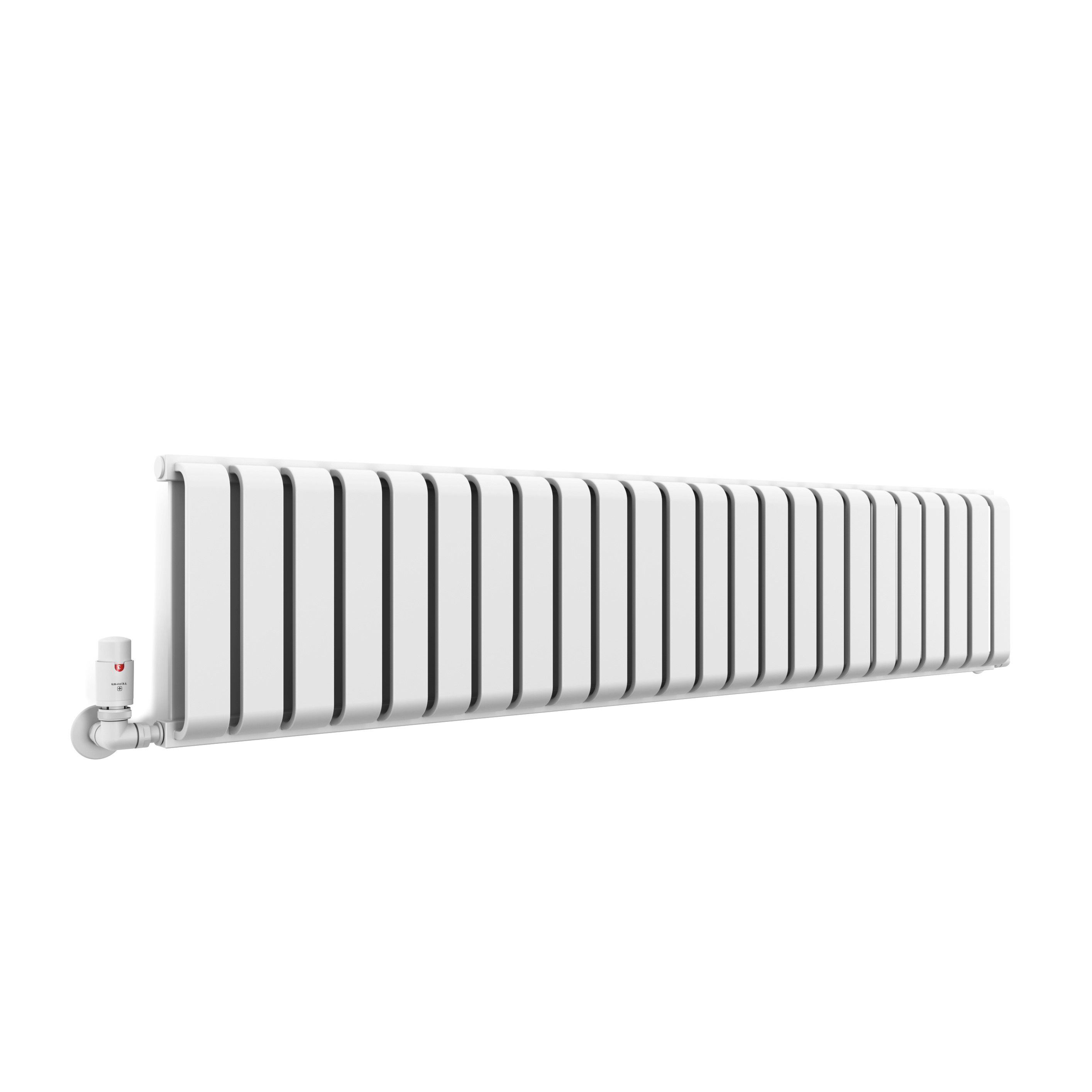Terma Warp Room Soft White Hydronic Horizontal Designer 3317BTU Radiator, (W)1565mm x (H)330mm