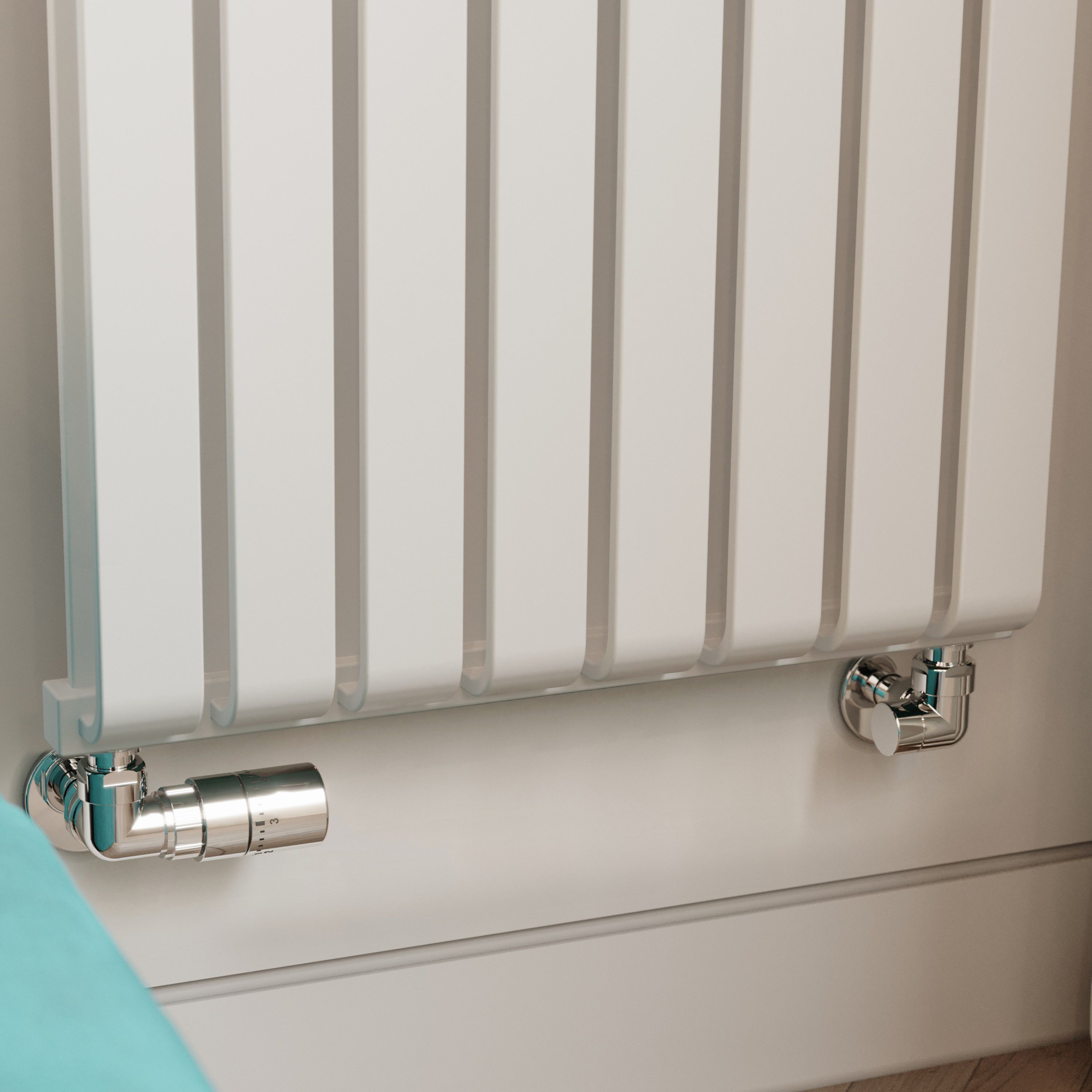 Terma Warp Room Soft White Hydronic Vertical Designer 5163BTU Radiator, (W)525mm x (H)1800mm