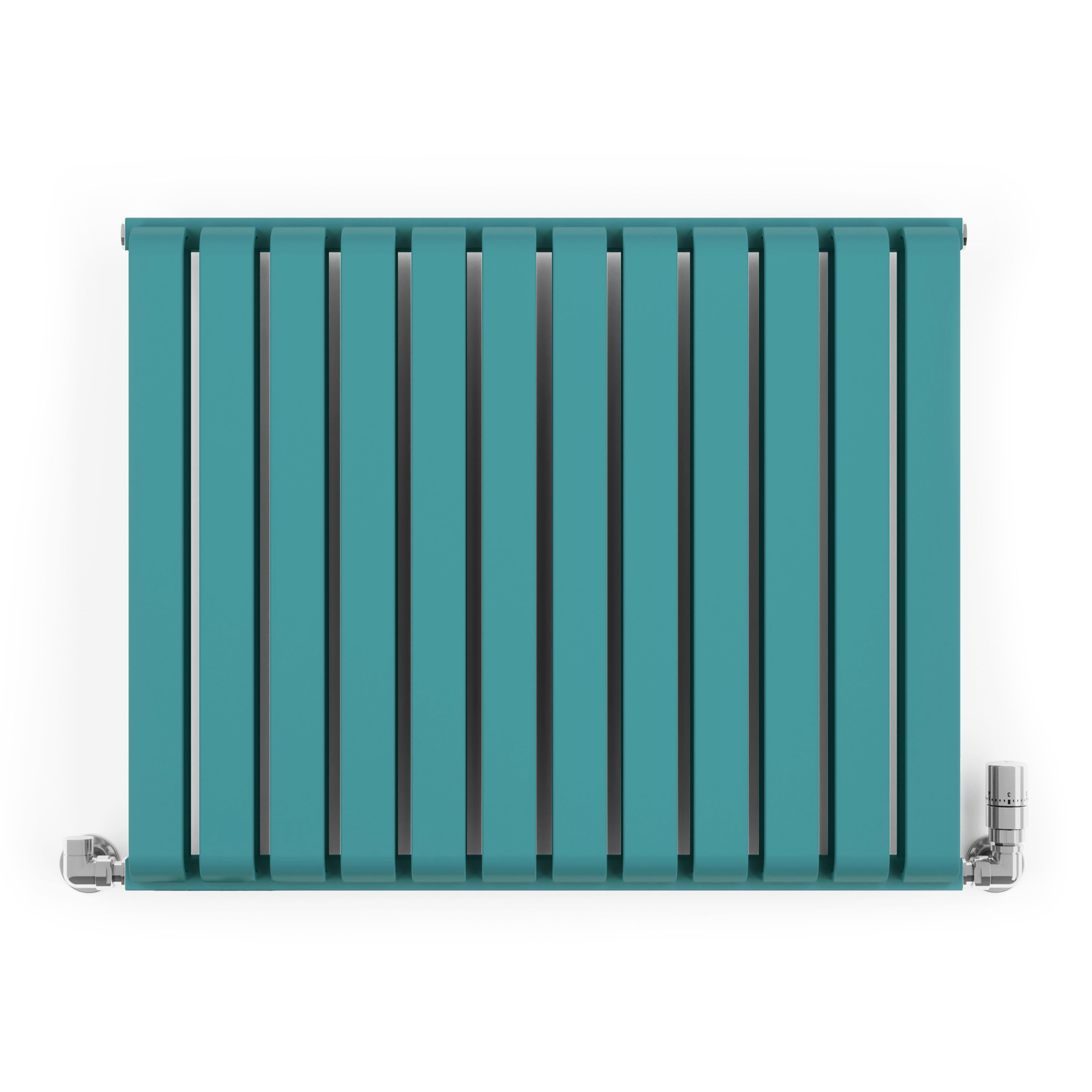 Terma Warp Room Teal Hydronic Horizontal Designer 2960BTU Radiator, (W)785mm x (H)630mm