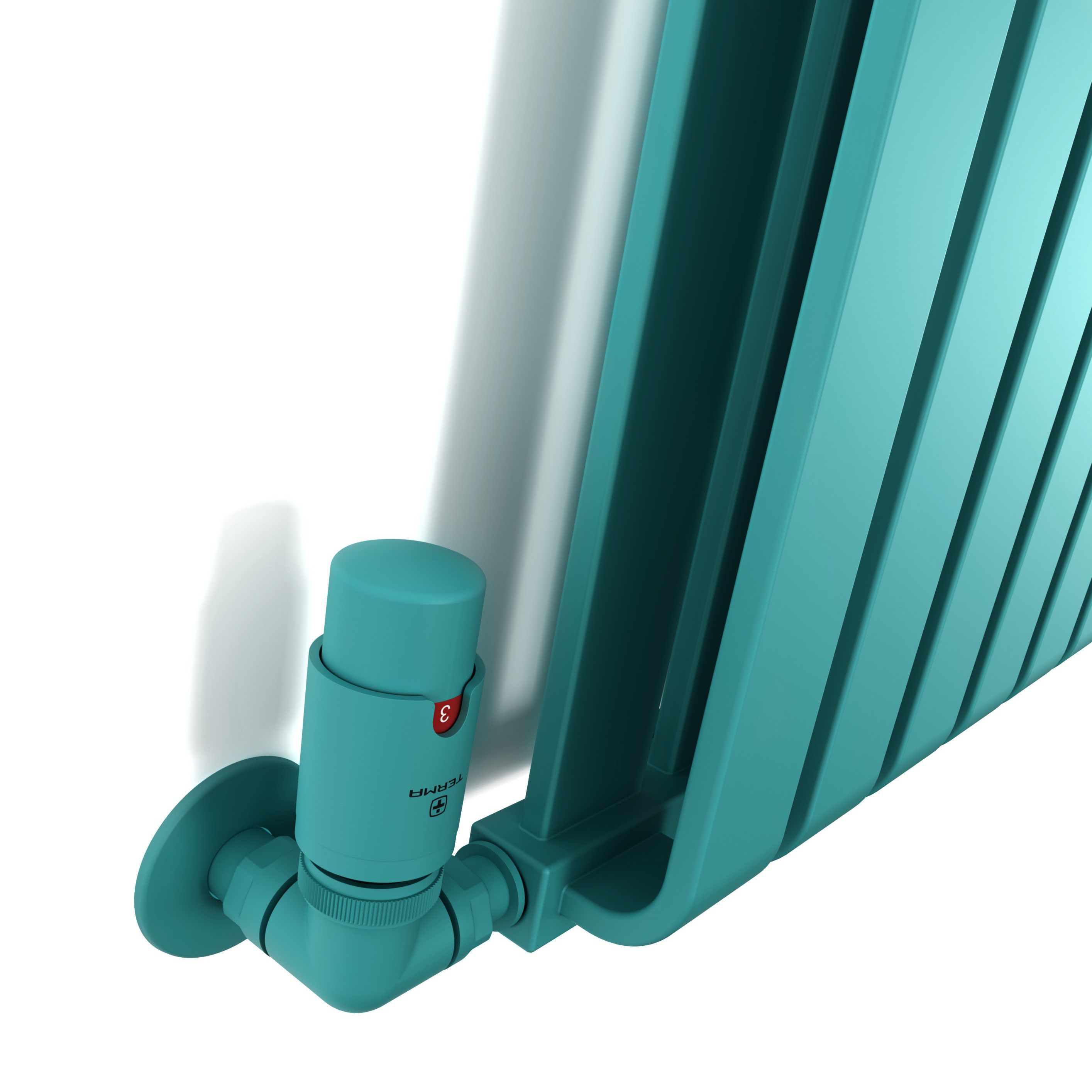 Terma Warp Room Teal Hydronic Horizontal Designer 3317BTU Radiator, (W)1565mm x (H)330mm