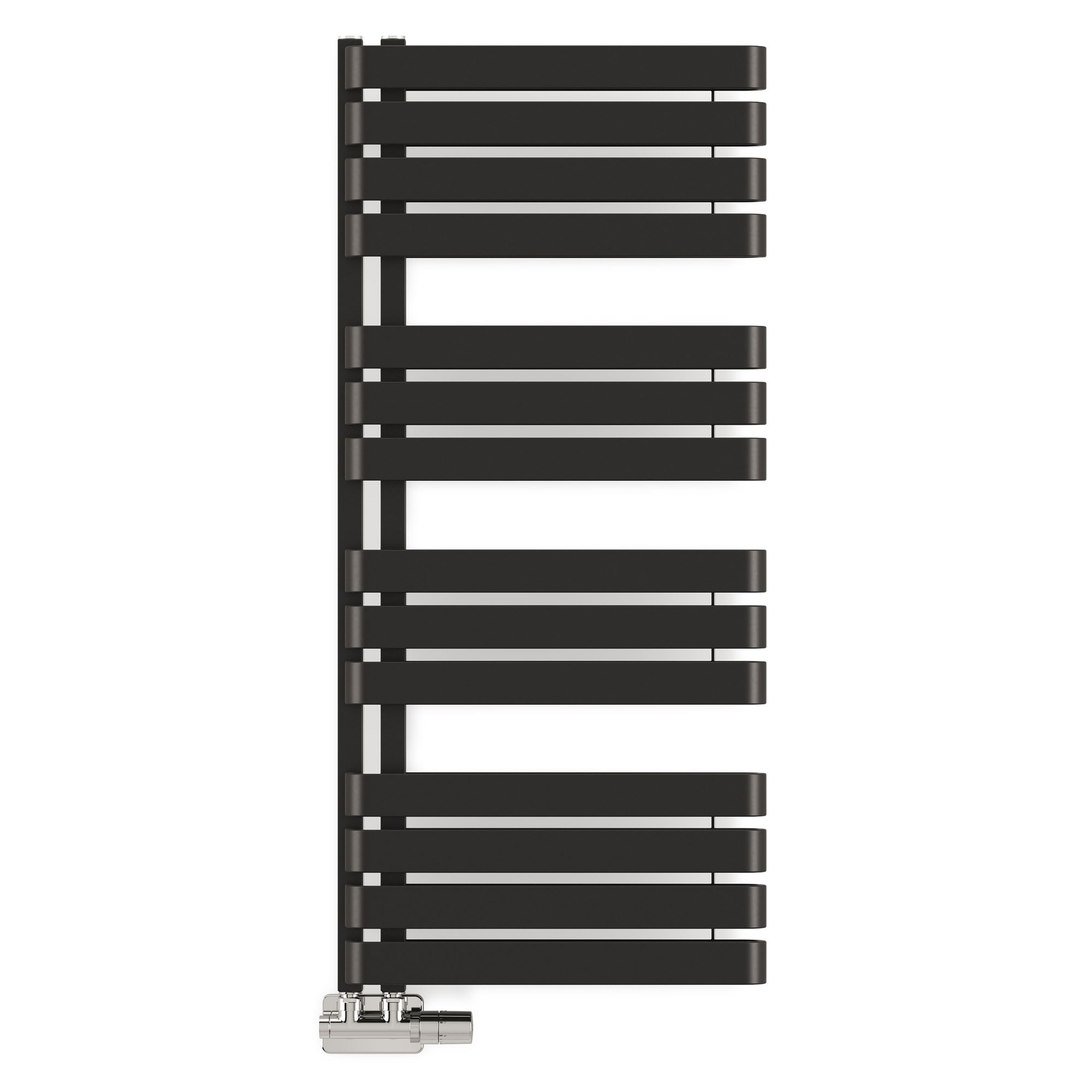 Terma Warp S T-Rail Black Flat Towel warmer (W)500mm x (H)1110mm
