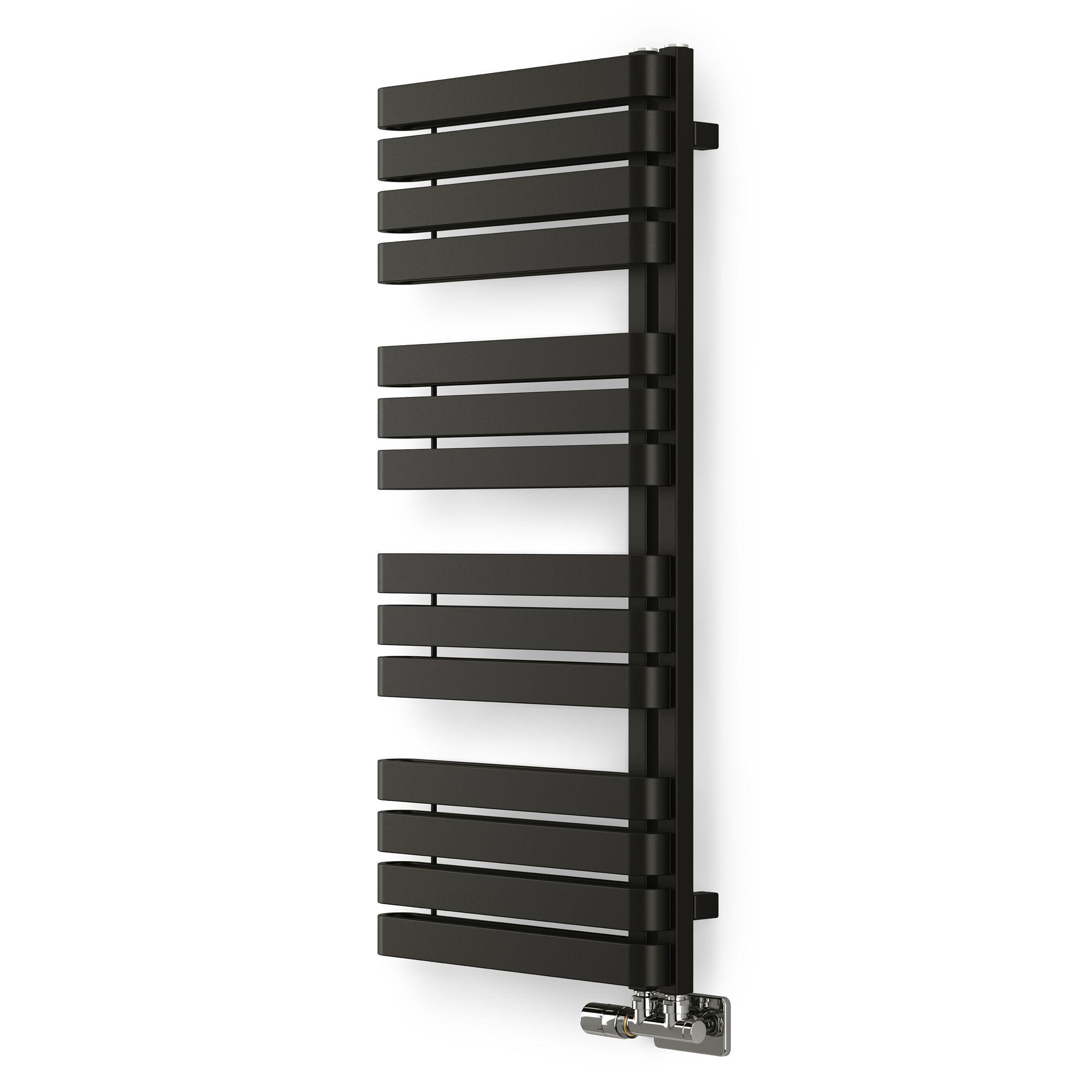Terma Warp S T-Rail Black Flat Towel warmer (W)500mm x (H)1110mm