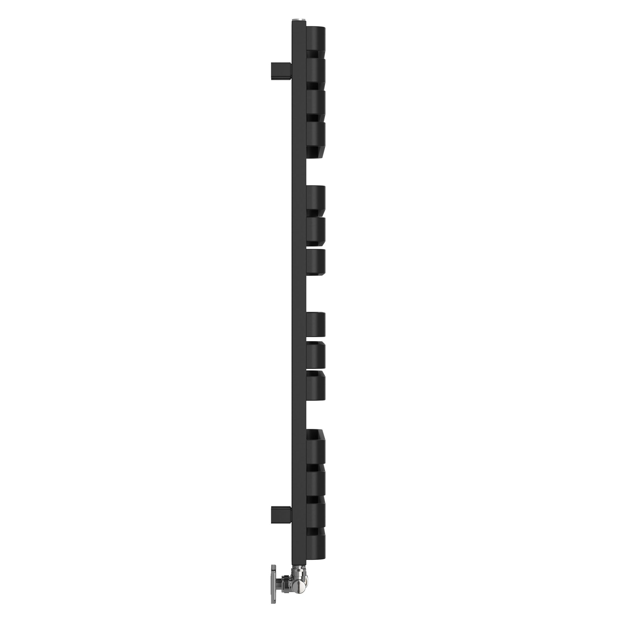 Terma Warp S T-Rail Black Flat Towel warmer (W)500mm x (H)1110mm