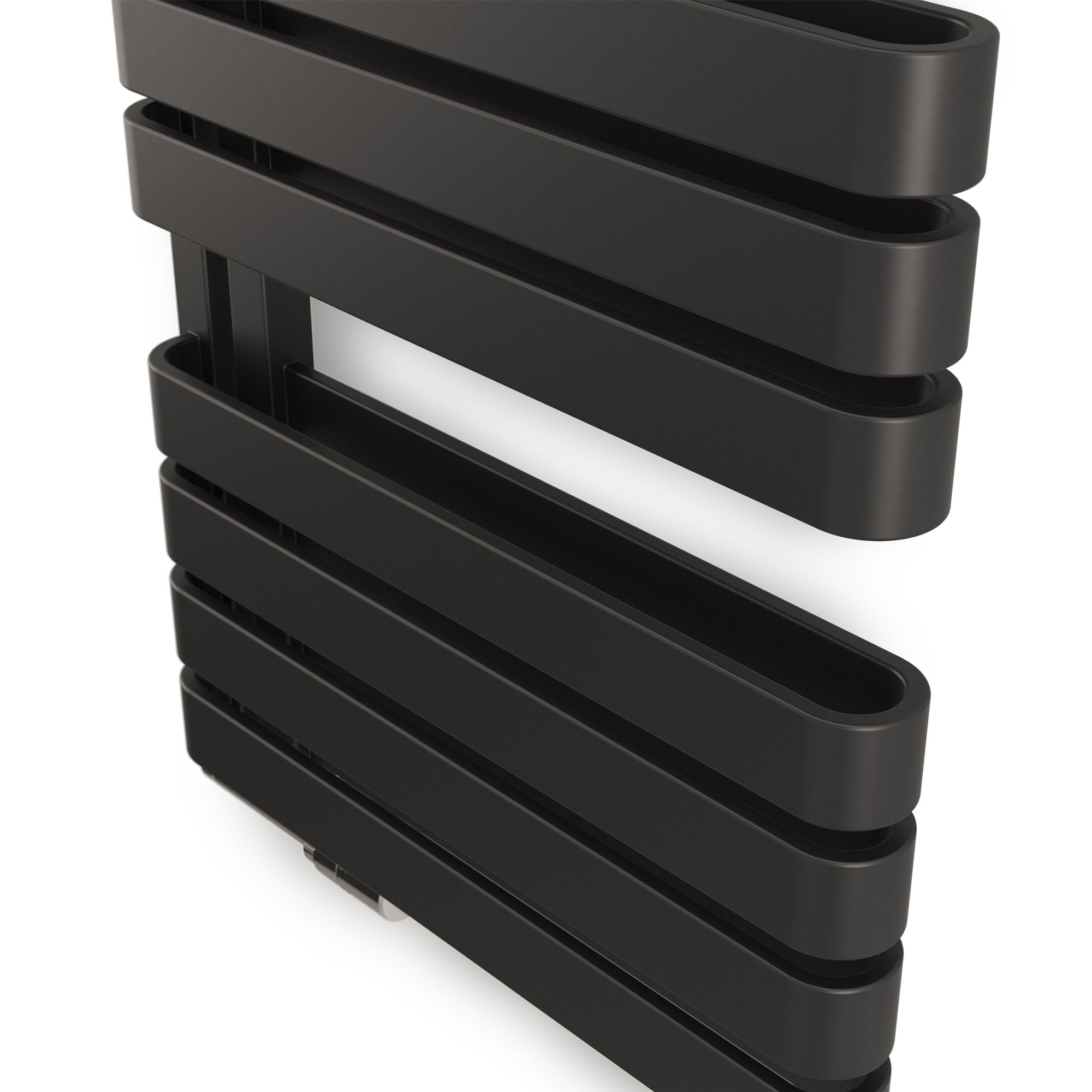 Terma Warp S T-Rail Black Flat Towel warmer (W)500mm x (H)1110mm