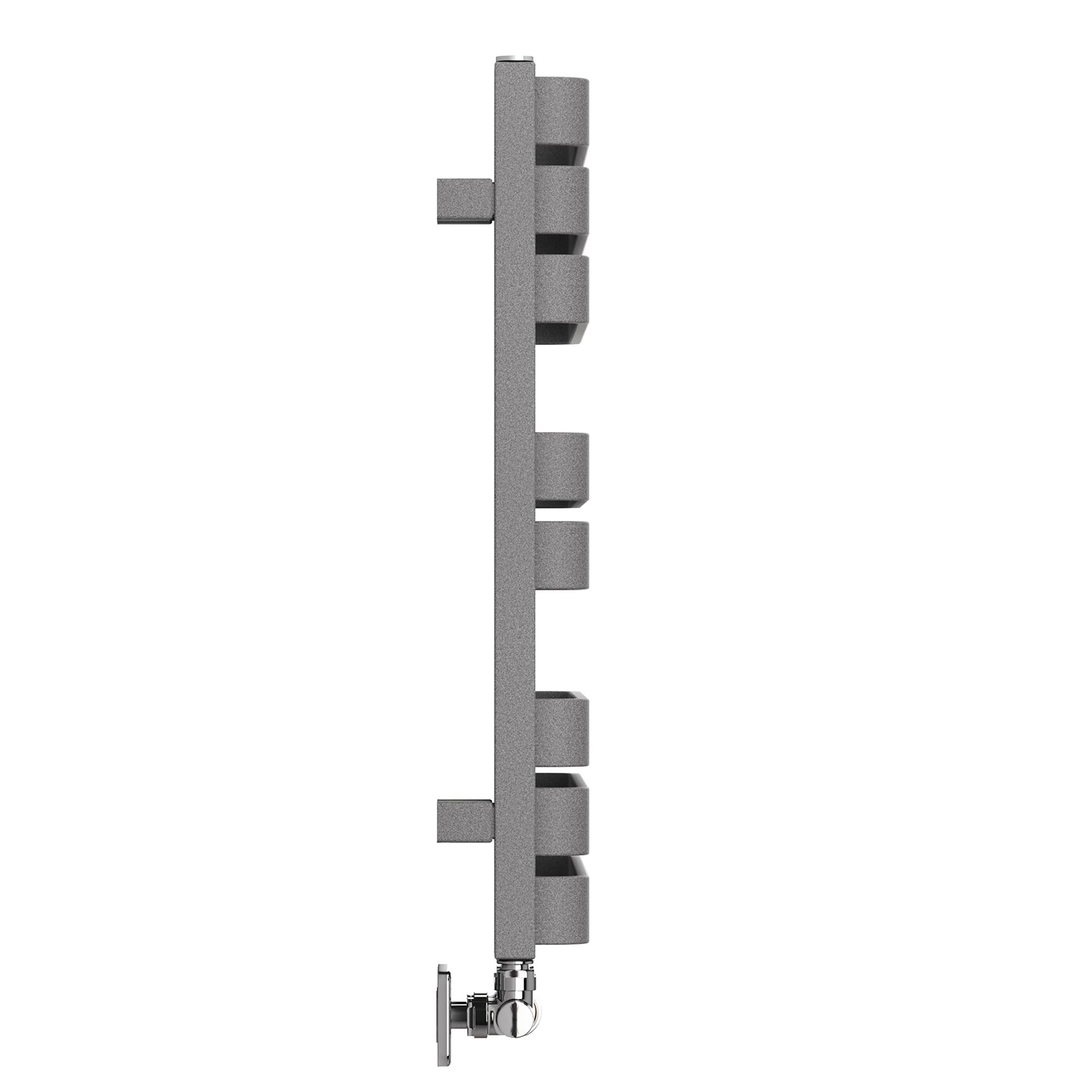 Terma Warp S T-Rail Grey Flat Towel warmer (W)500mm x (H)655mm
