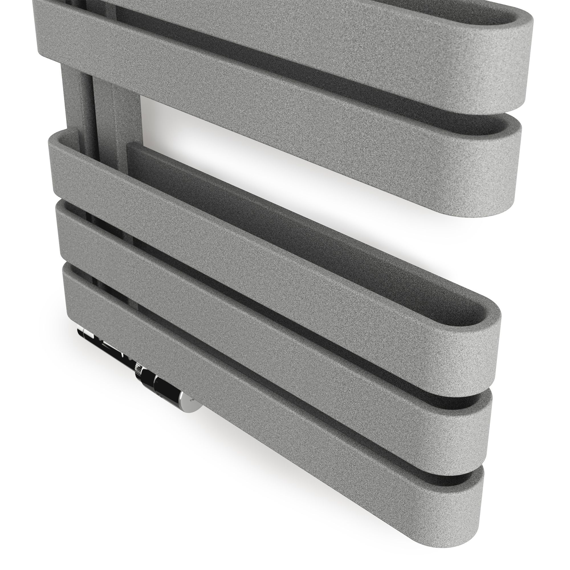 Terma Warp S T-Rail Grey Flat Towel warmer (W)500mm x (H)655mm