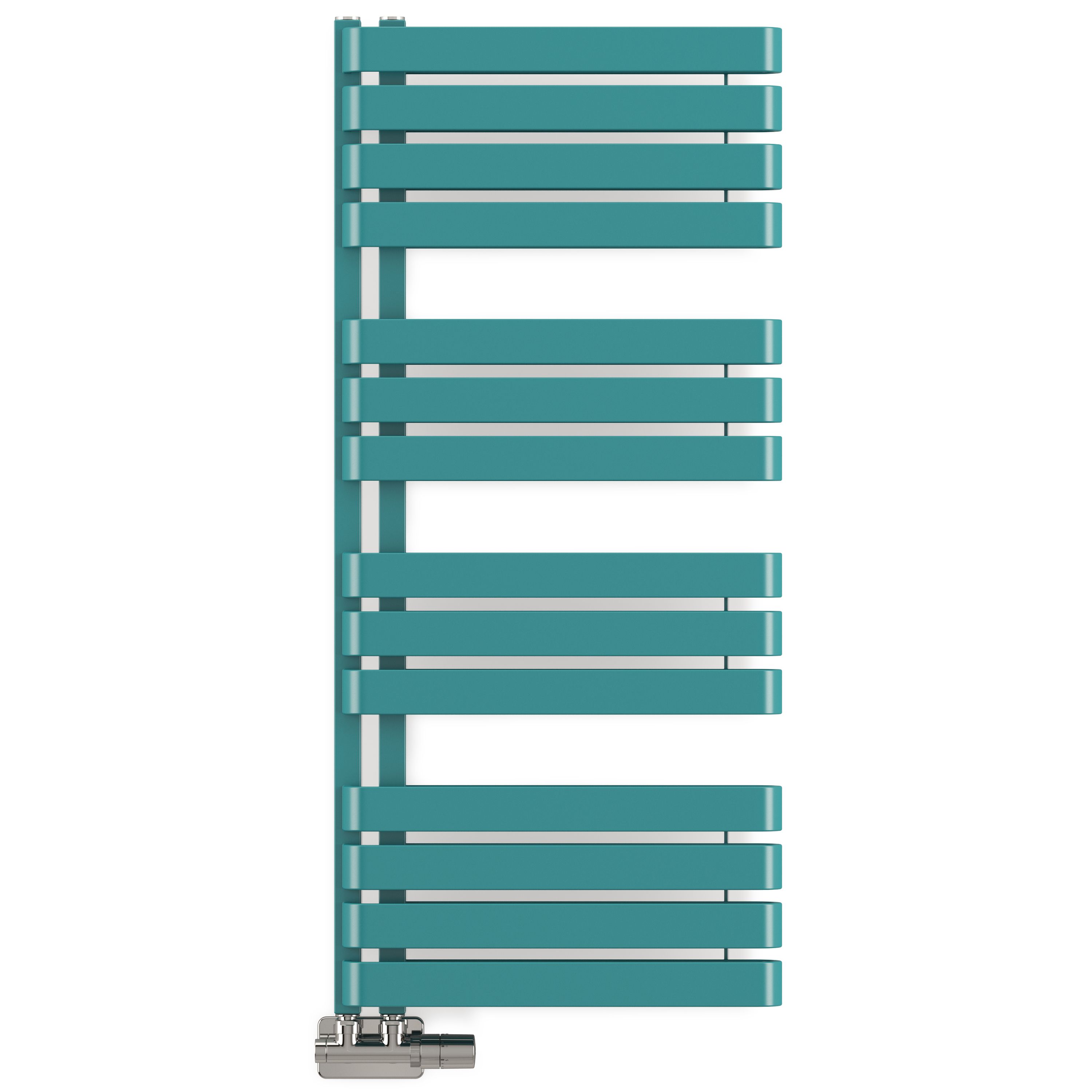 Terma Warp S T-Rail Teal Flat Towel warmer (W)500mm x (H)1110mm