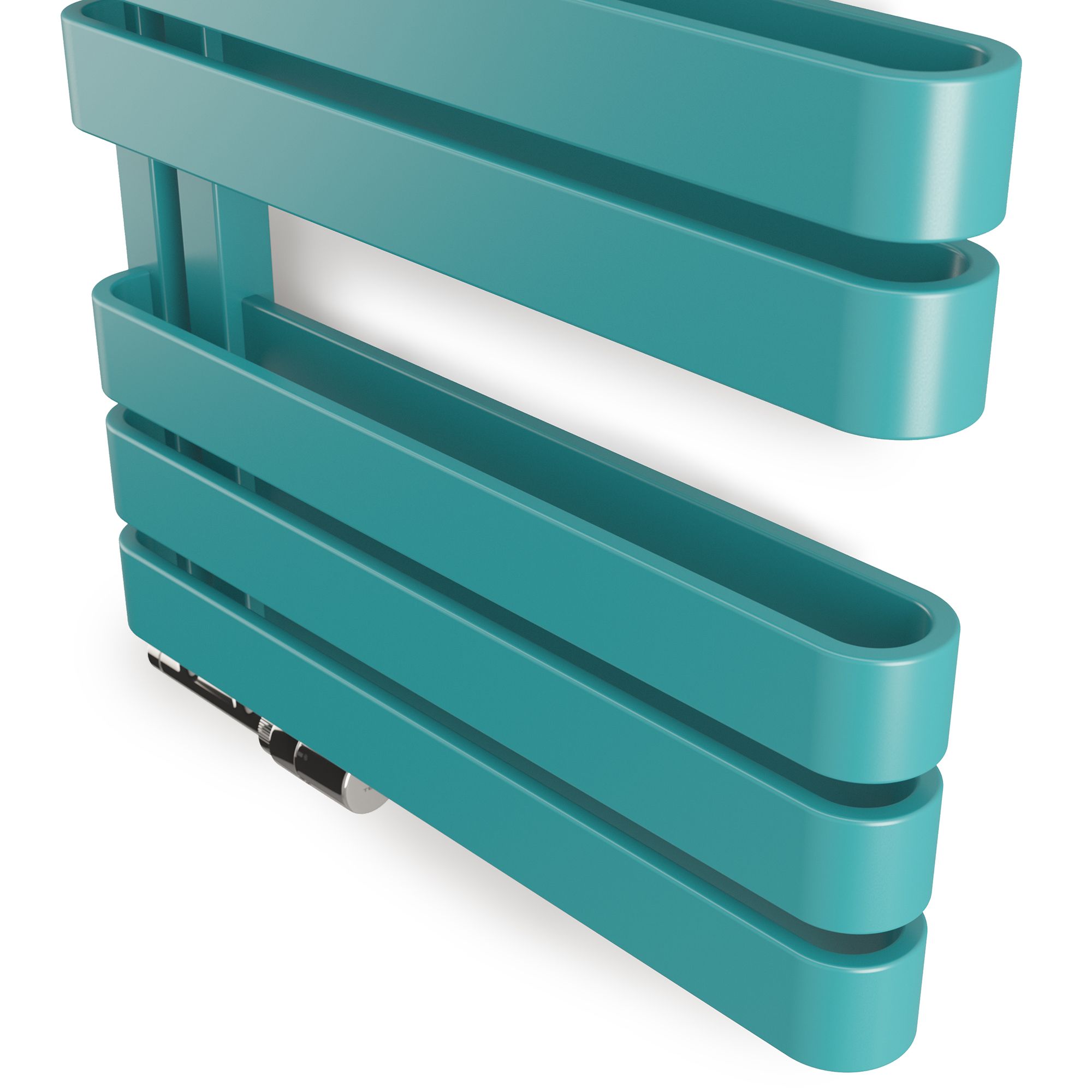 Terma Warp S T-Rail Teal Flat Towel warmer (W)500mm x (H)655mm
