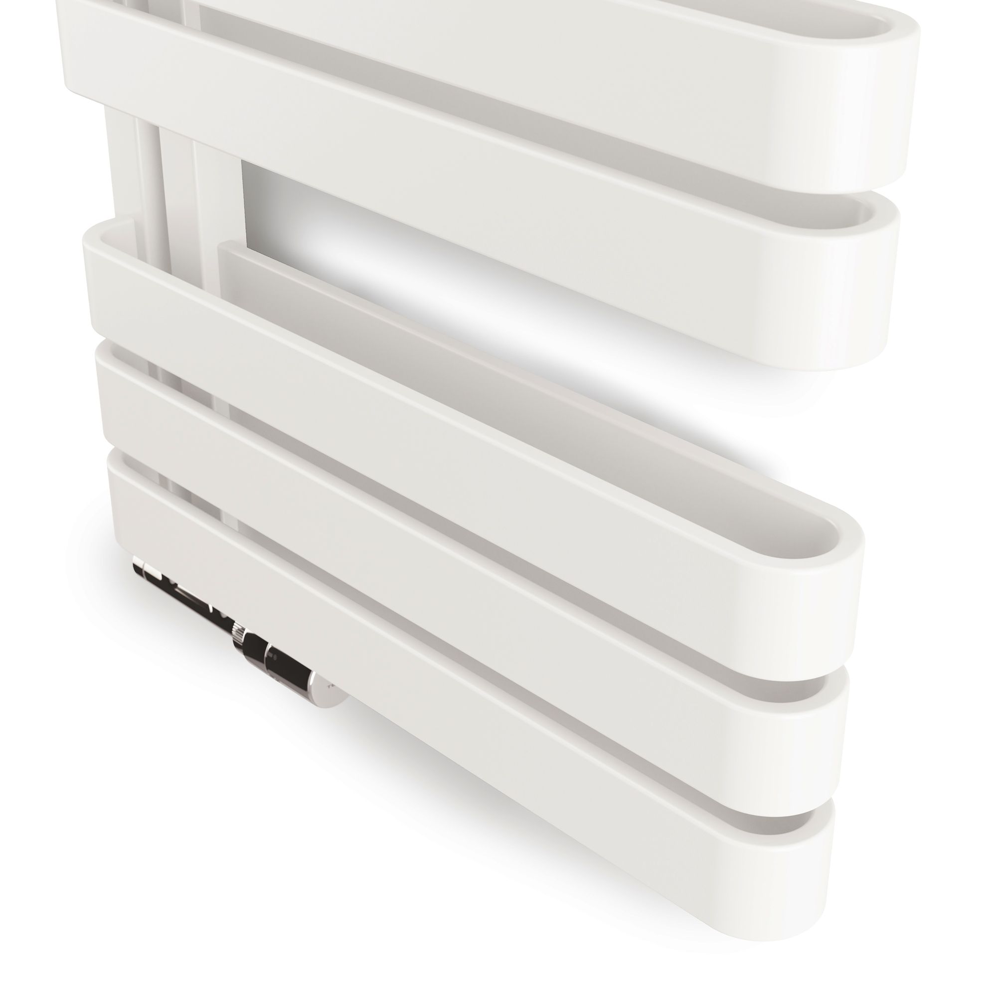 Terma Warp S T-Rail White Flat Towel warmer (W)500mm x (H)655mm
