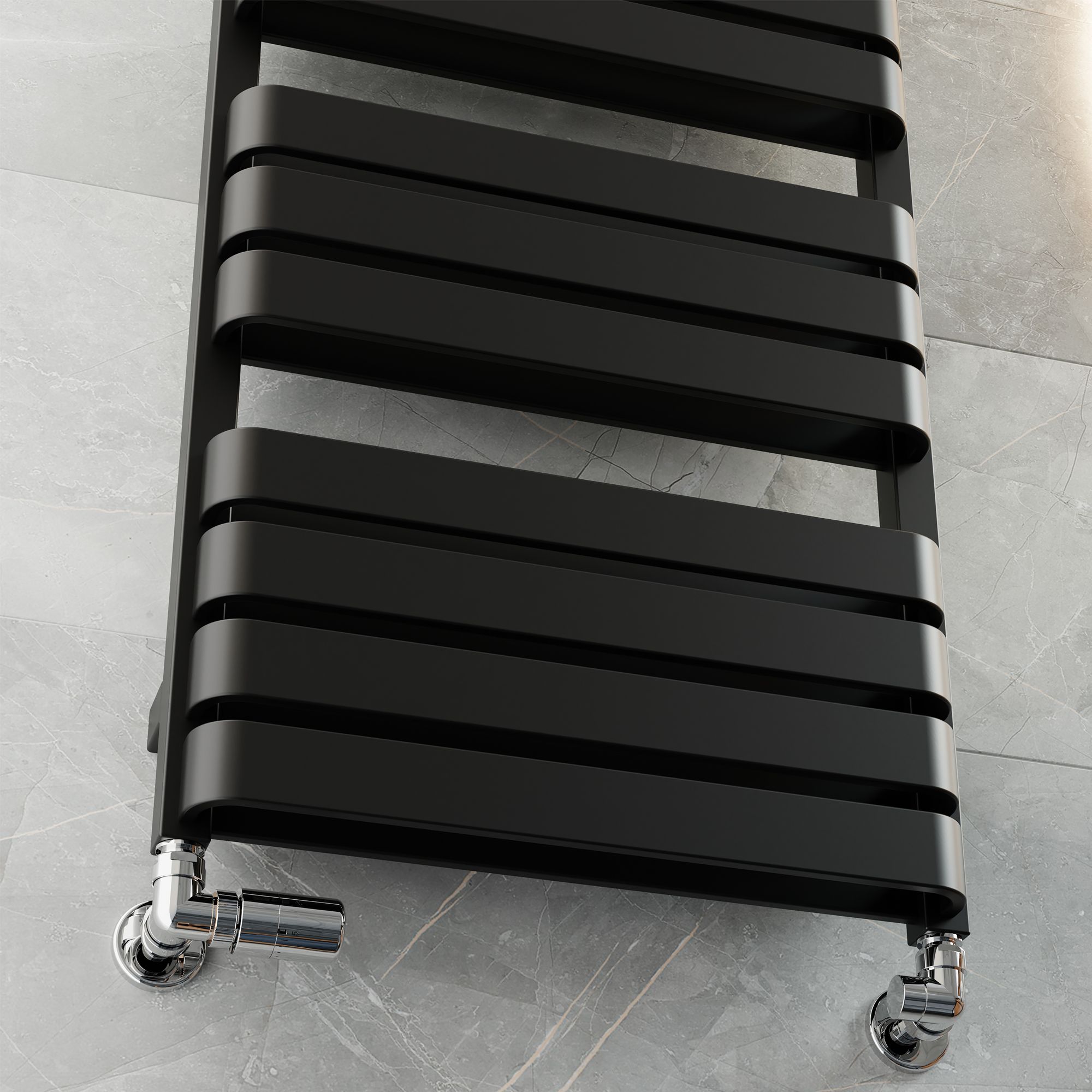 Terma Warp T Bold Black Flat Towel warmer (W)500mm x (H)1110mm