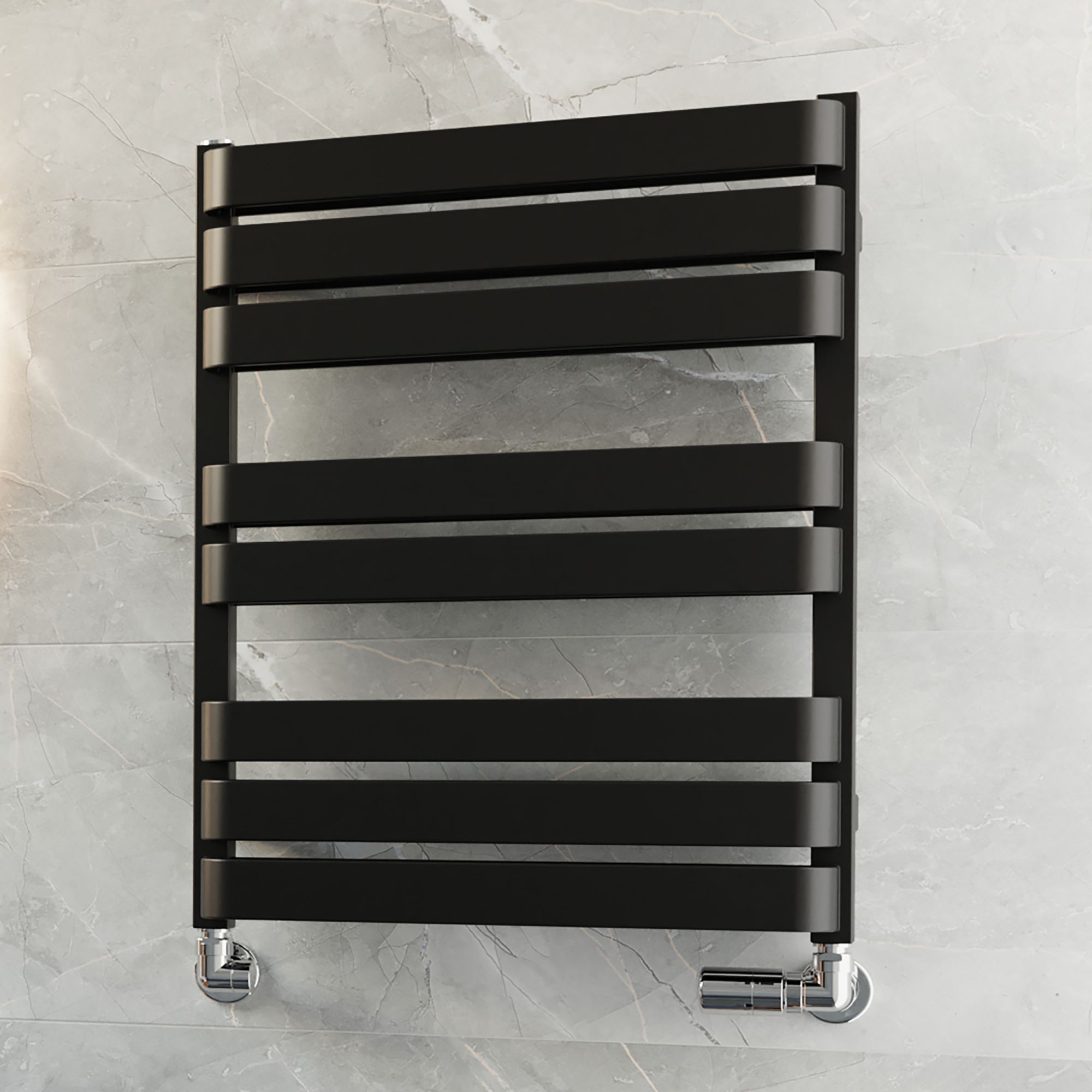 Terma Warp T Bold Black Flat Towel warmer (W)500mm x (H)655mm