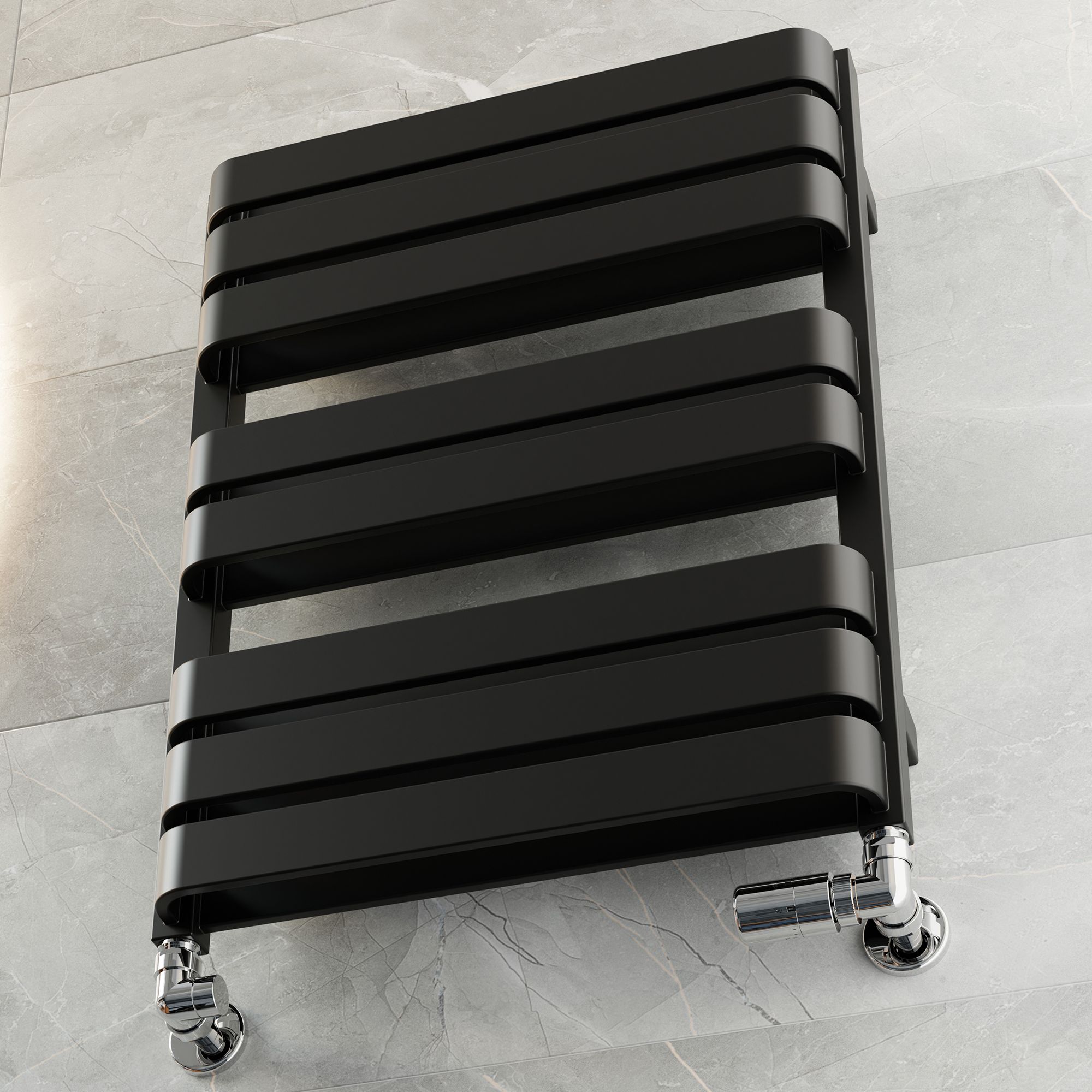 Terma Warp T Bold Black Flat Towel warmer (W)500mm x (H)655mm