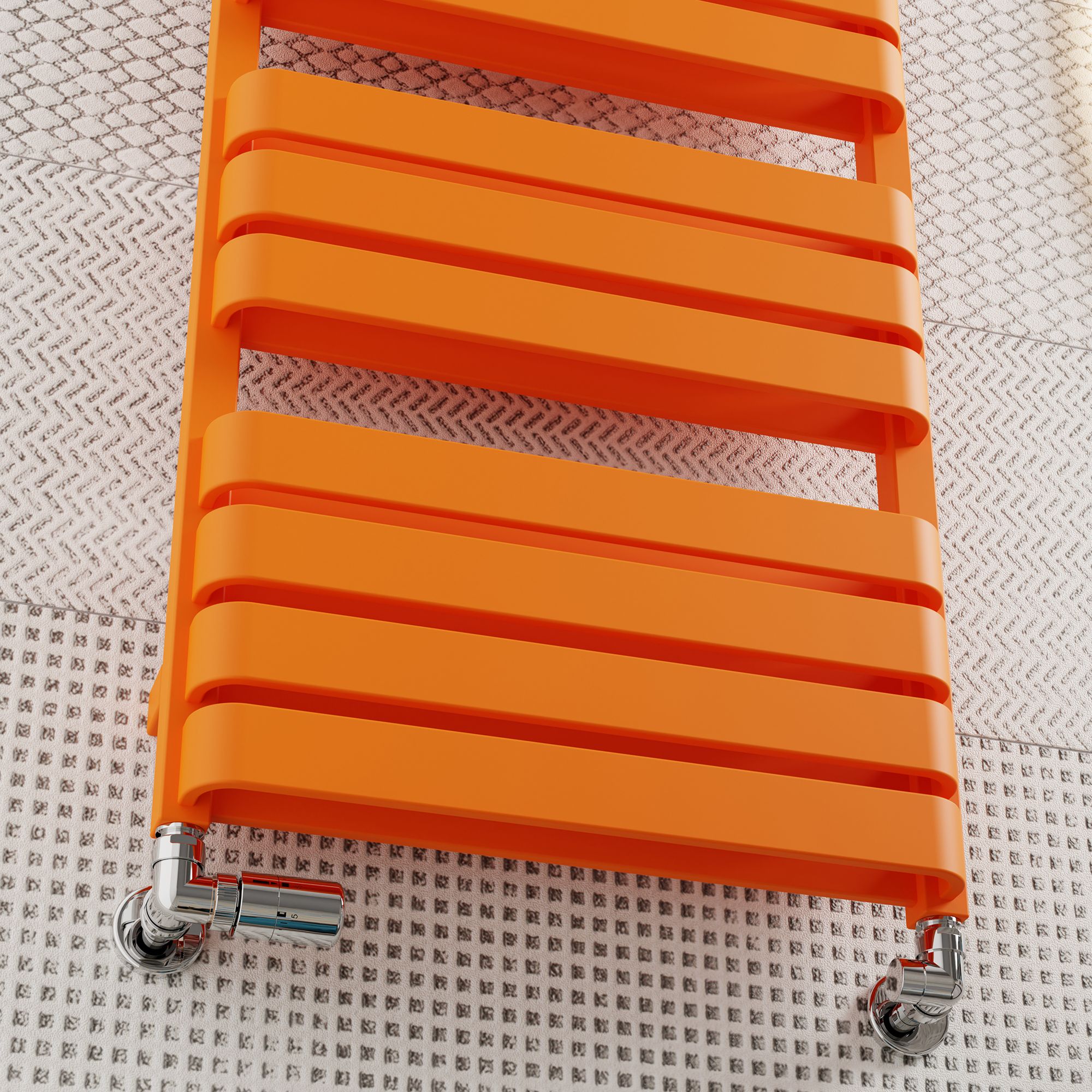 Terma Warp T Bold Orange Flat Towel warmer (W)500mm x (H)1110mm