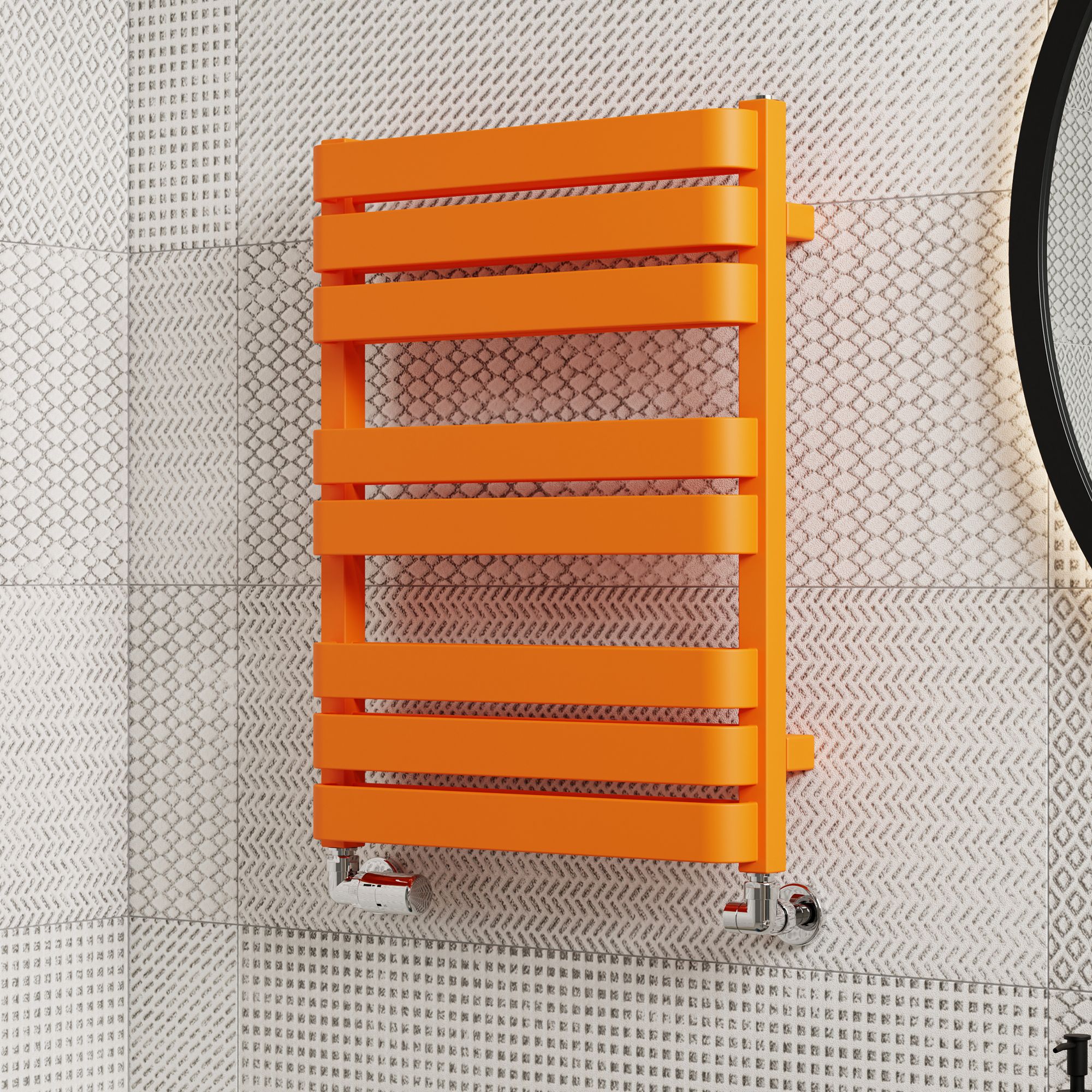Terma Warp T Bold Orange Flat Towel warmer (W)500mm x (H)655mm