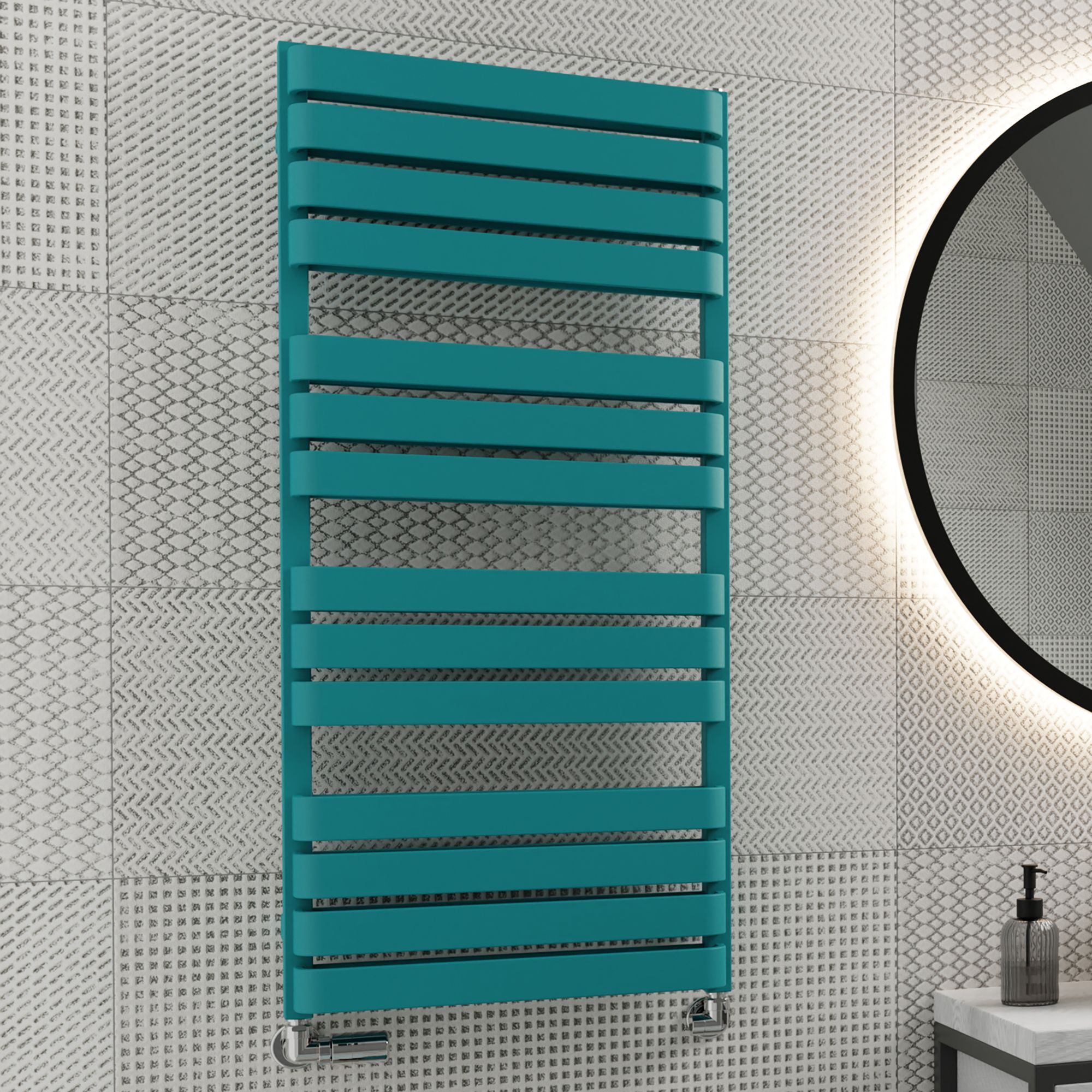 Terma Warp T Bold Teal Flat Towel warmer (W)500mm x (H)1110mm