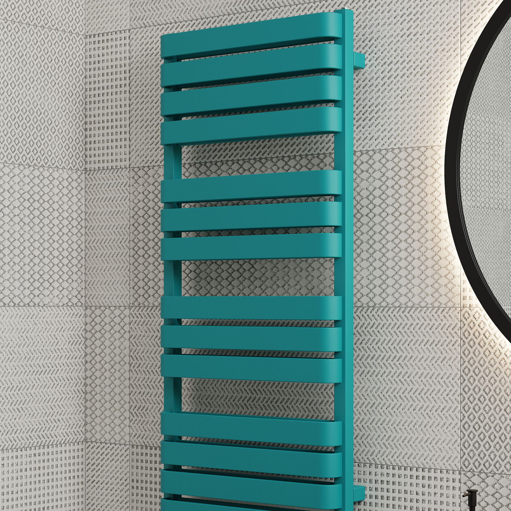 Terma Warp T Bold Teal Flat Towel warmer (W)500mm x (H)1110mm