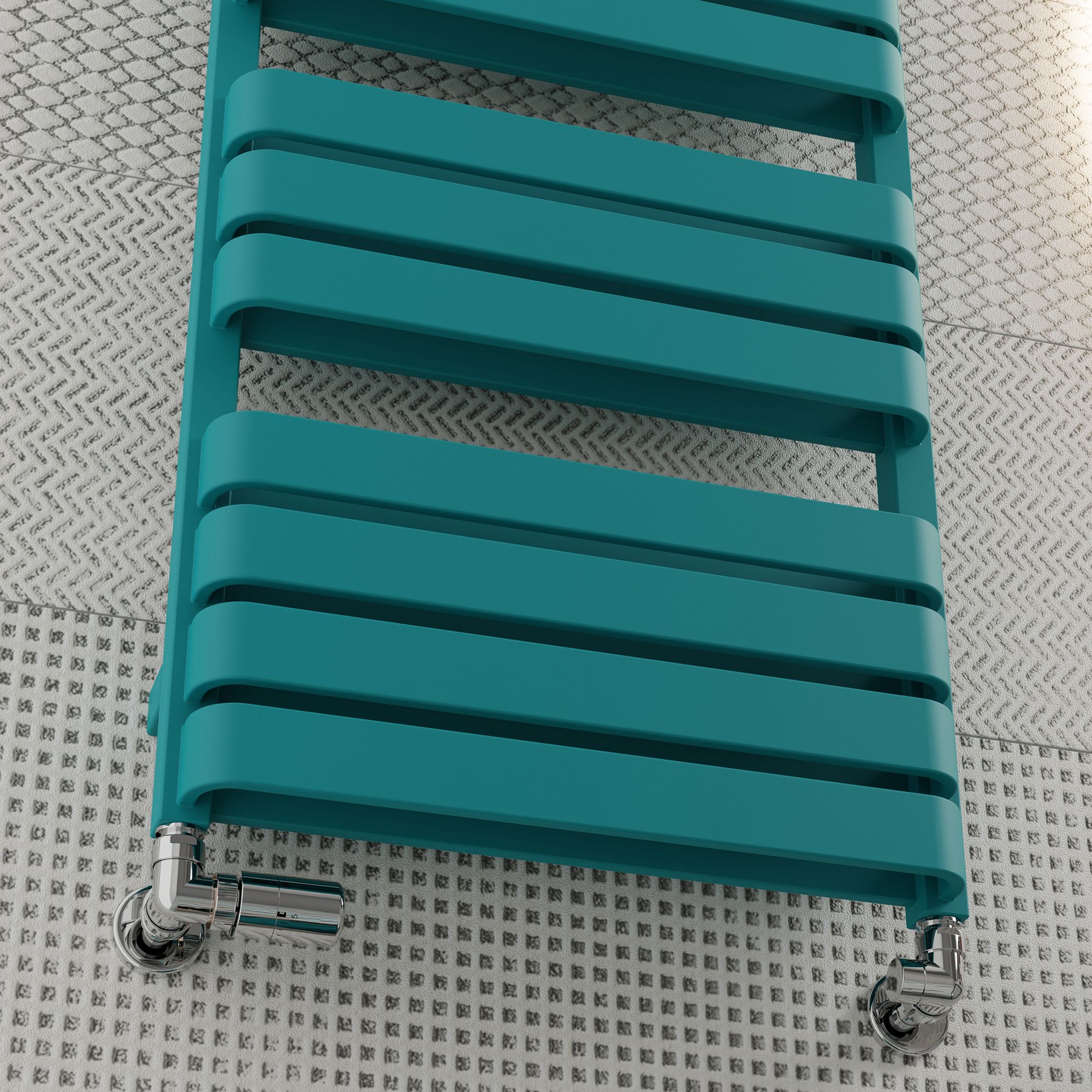 Terma Warp T Bold Teal Flat Towel warmer (W)500mm x (H)1110mm
