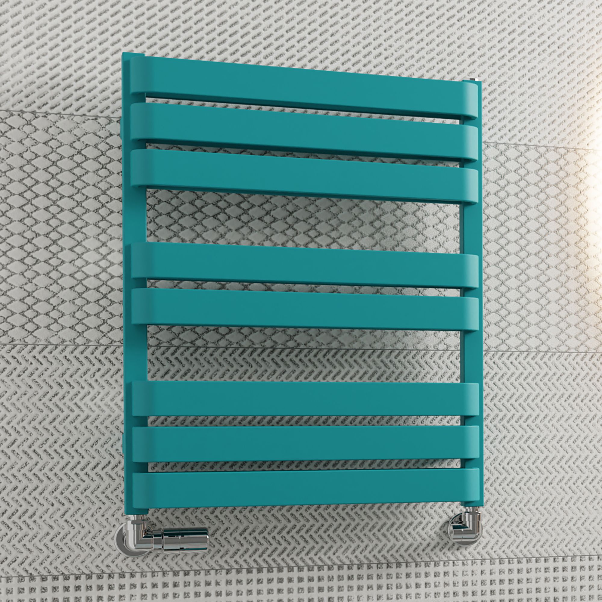 Terma Warp T Bold Teal Flat Towel warmer (W)500mm x (H)655mm