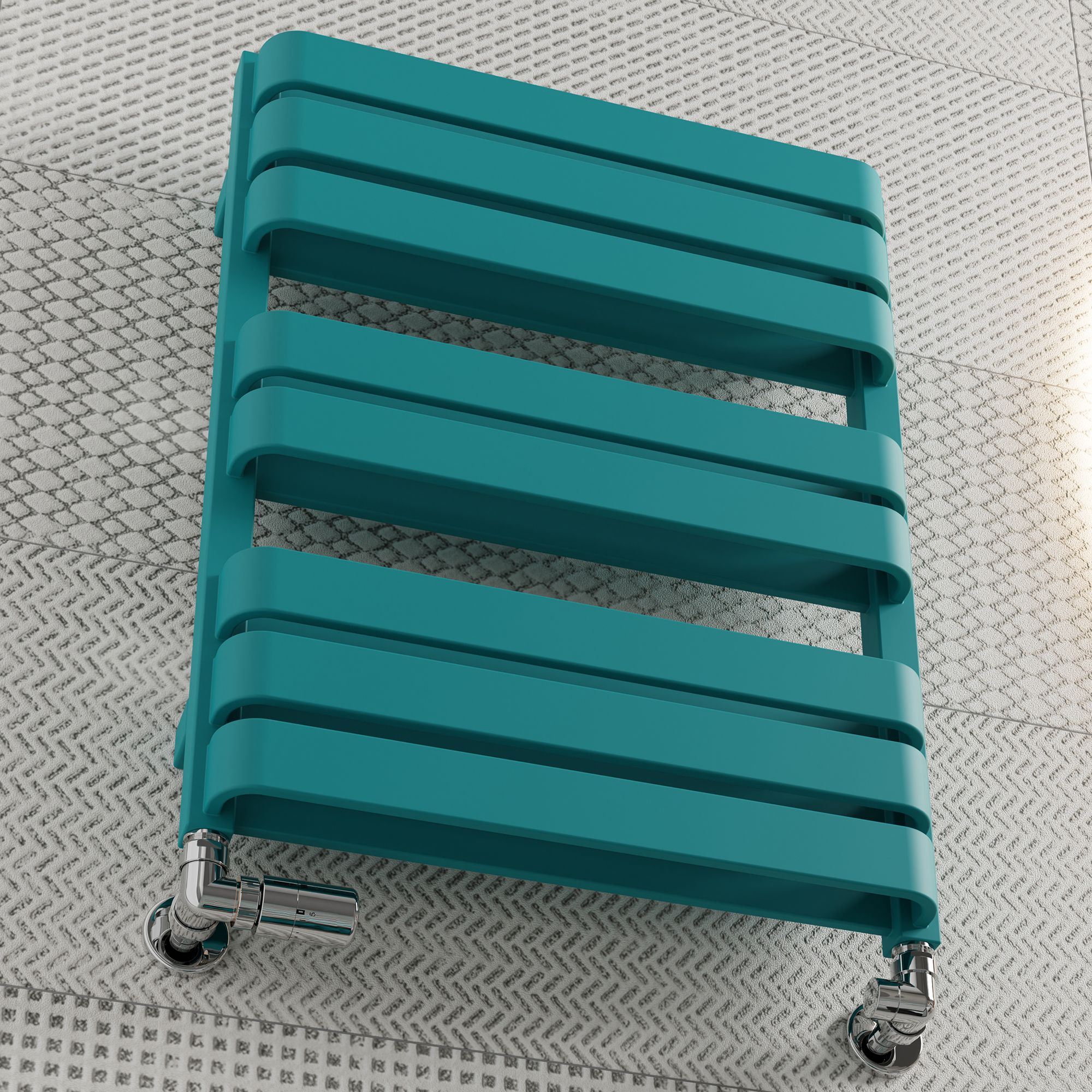 Terma Warp T Bold Teal Flat Towel warmer (W)500mm x (H)655mm