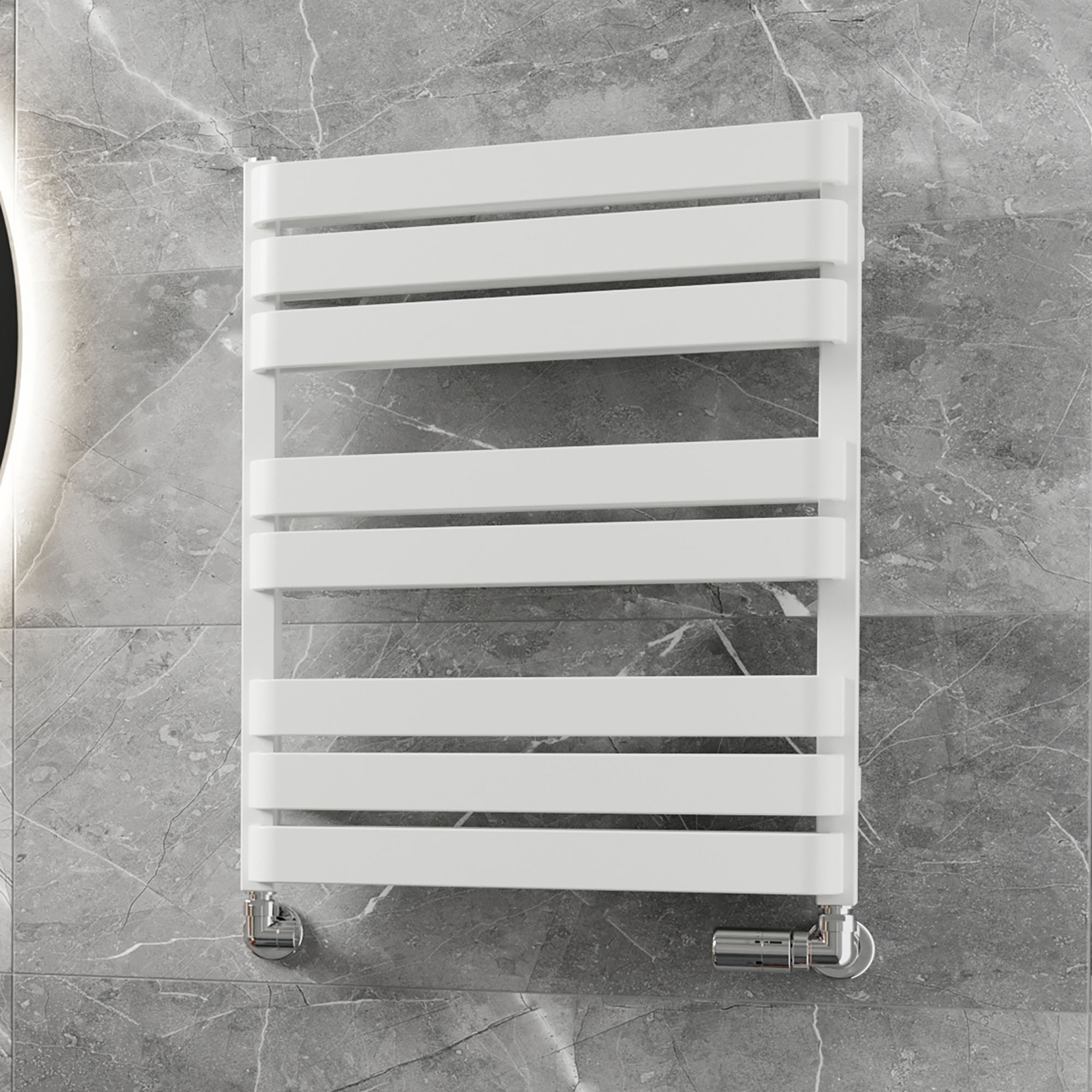 Terma Warp T Bold White Flat Towel warmer (W)500mm x (H)655mm